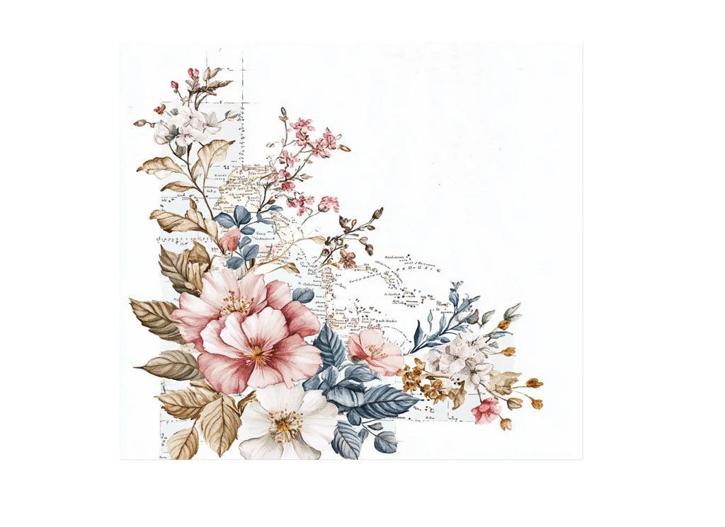 Vintage Floral Map Borders Clipart Bundle
