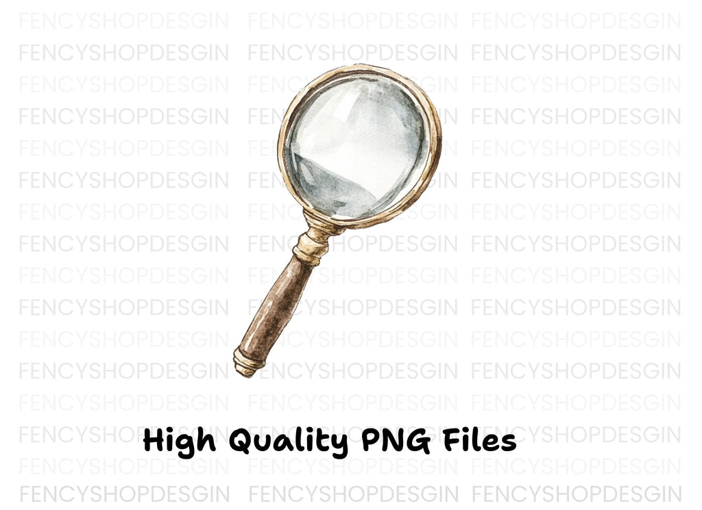Vintage Magnifying Glass Clipart Bundle