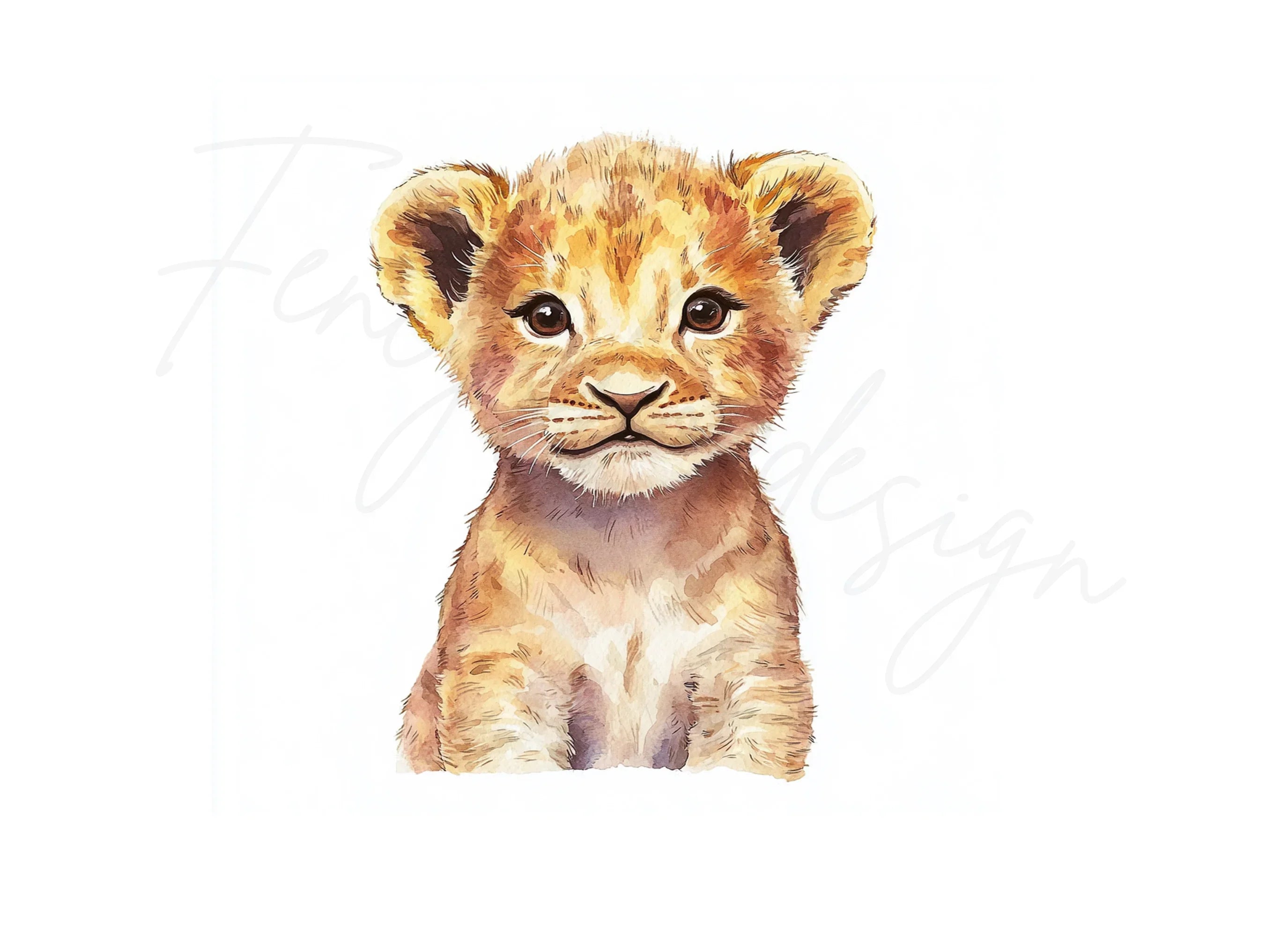 Sweet Lion Cub Duo Clipart Bundle