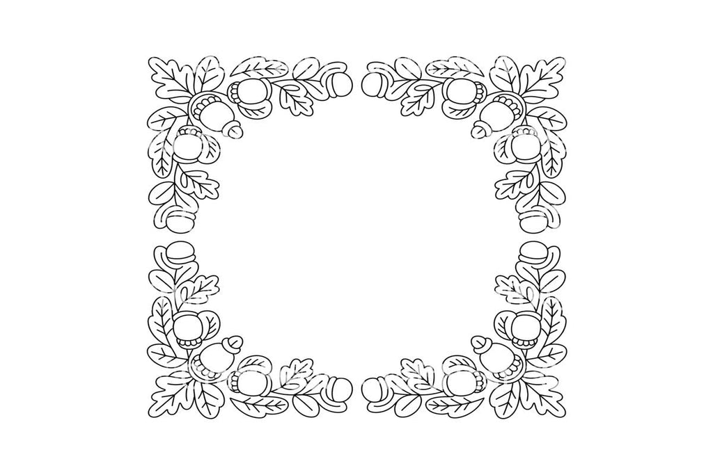 Autumn Acorn and Oak Leaf Frames Coloring Books