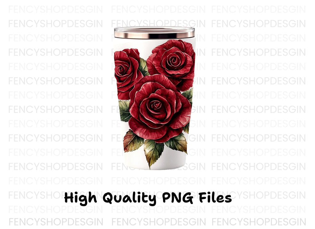 Multiple Red Roses Tumbler Clipart Bundle