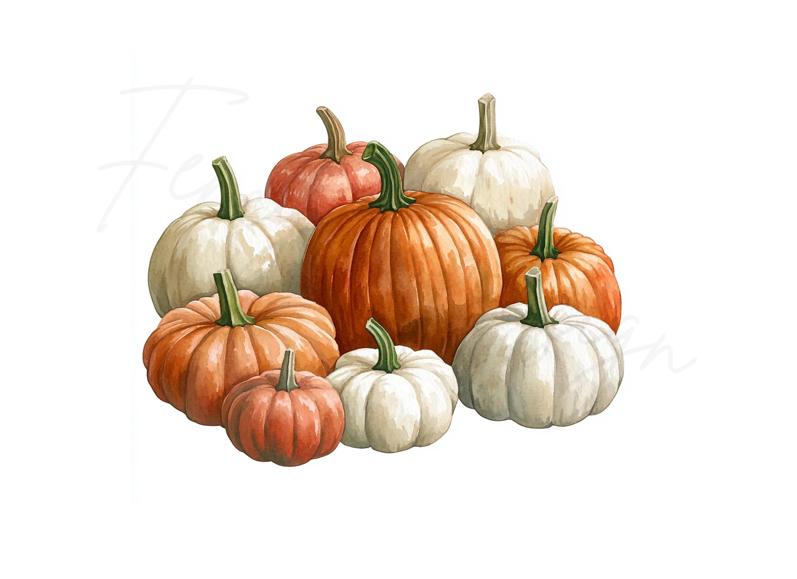 Autumn Harvest Pumpkin Clipart Bundle