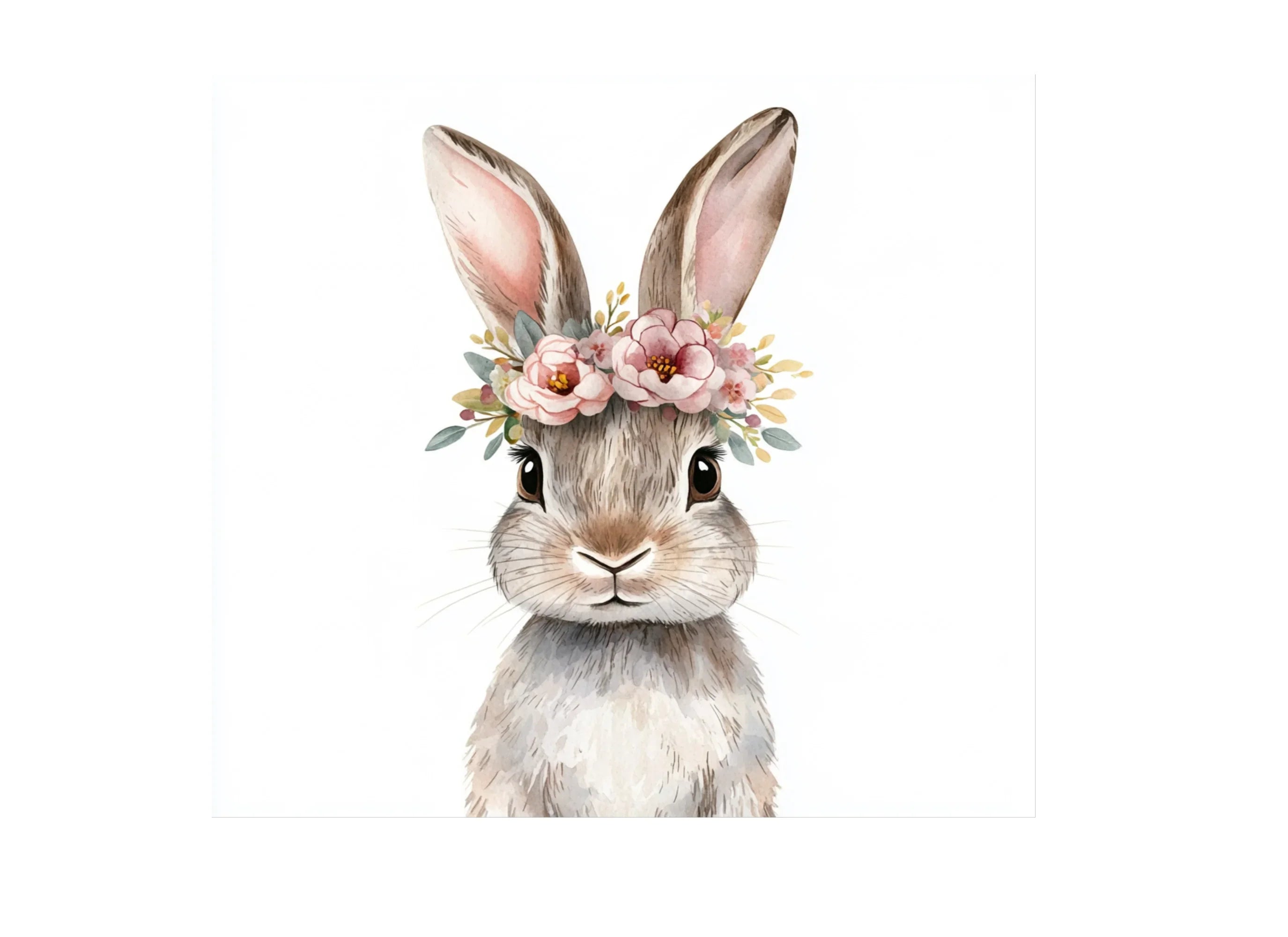 Bunny Faces with Flower Crowns Clipart Bundle