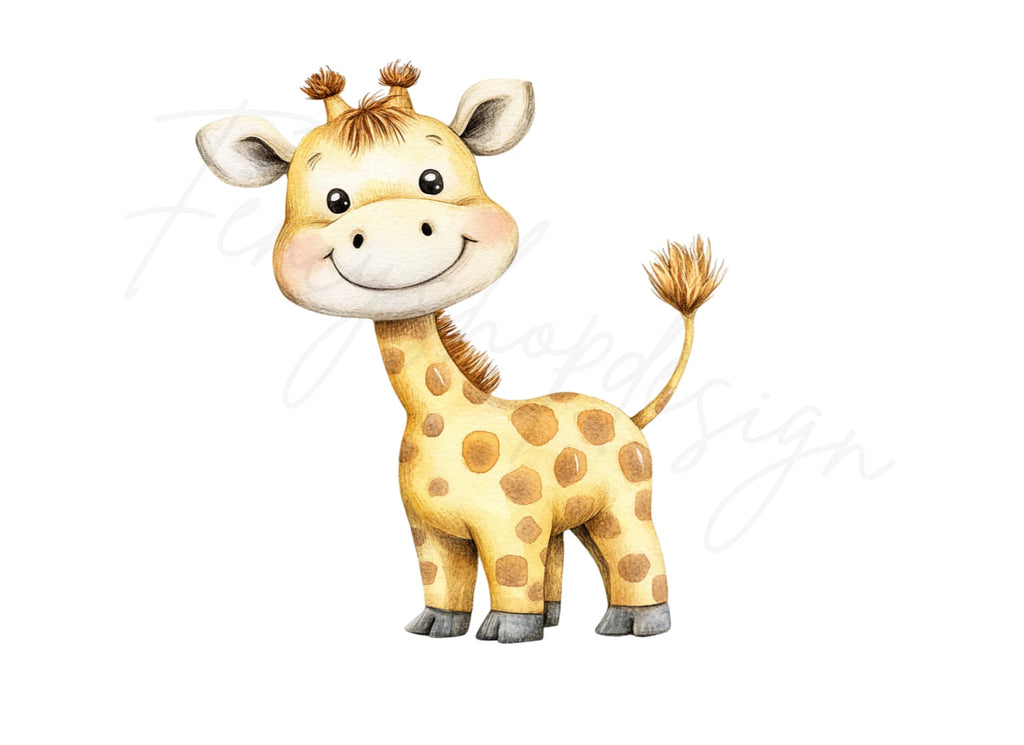 Adorable Baby Giraffe Clipart Bundle