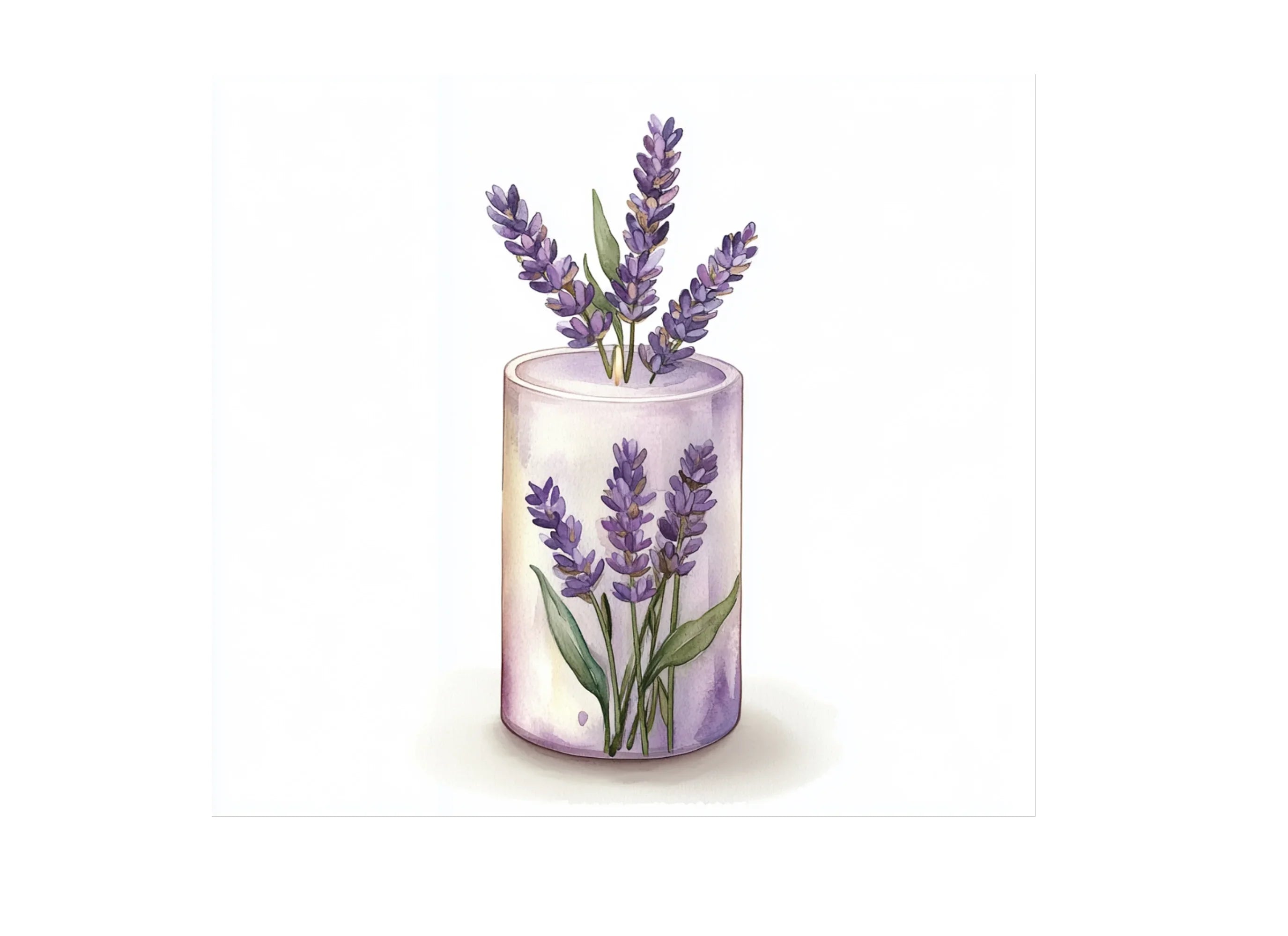 Lavender Candle Illustrations Clipart Bundle
