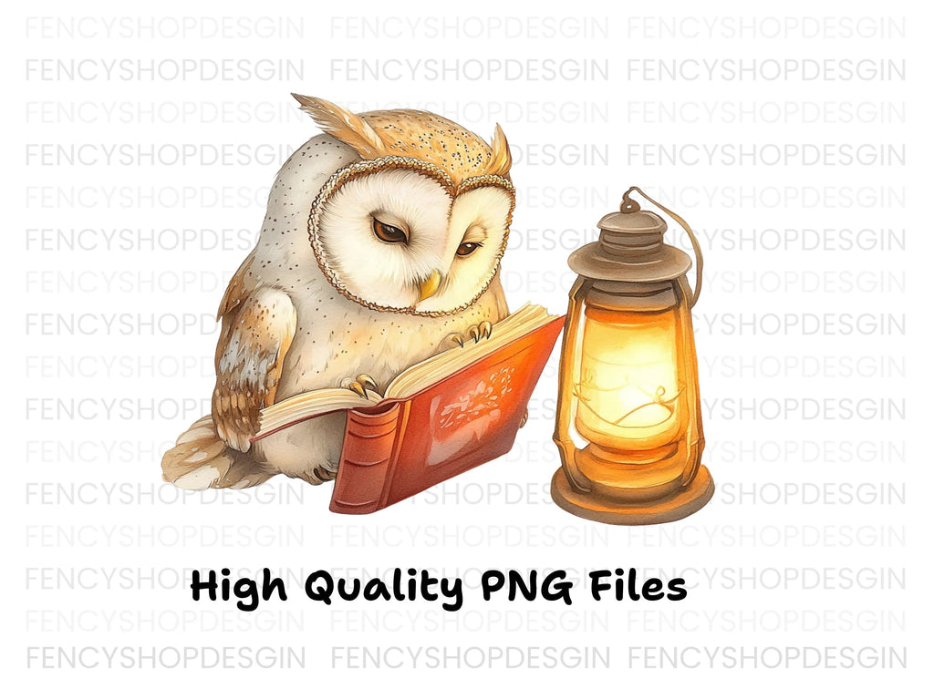 Wise Owls Reading Clipart Bundle