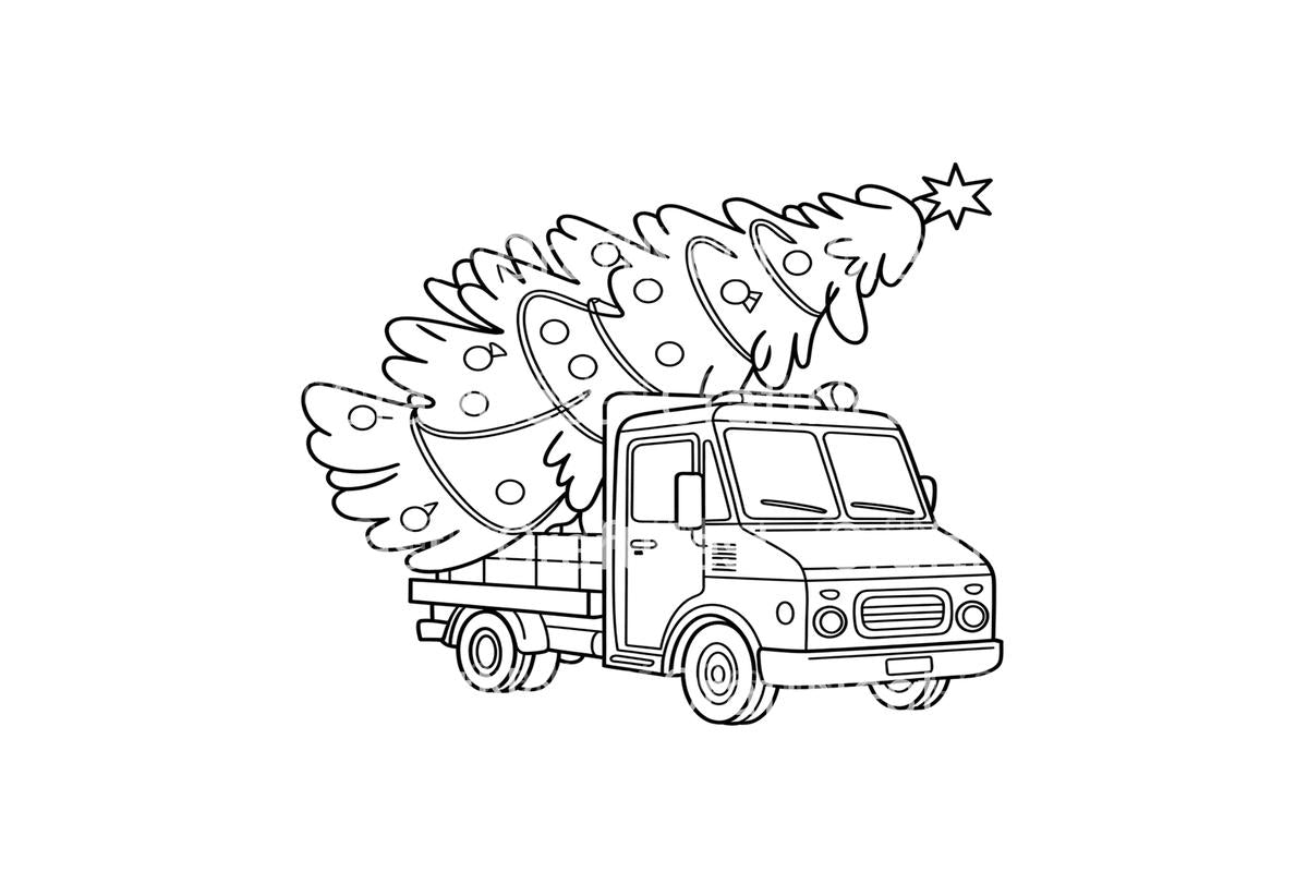 Christmas Tree Truck Coloring Books