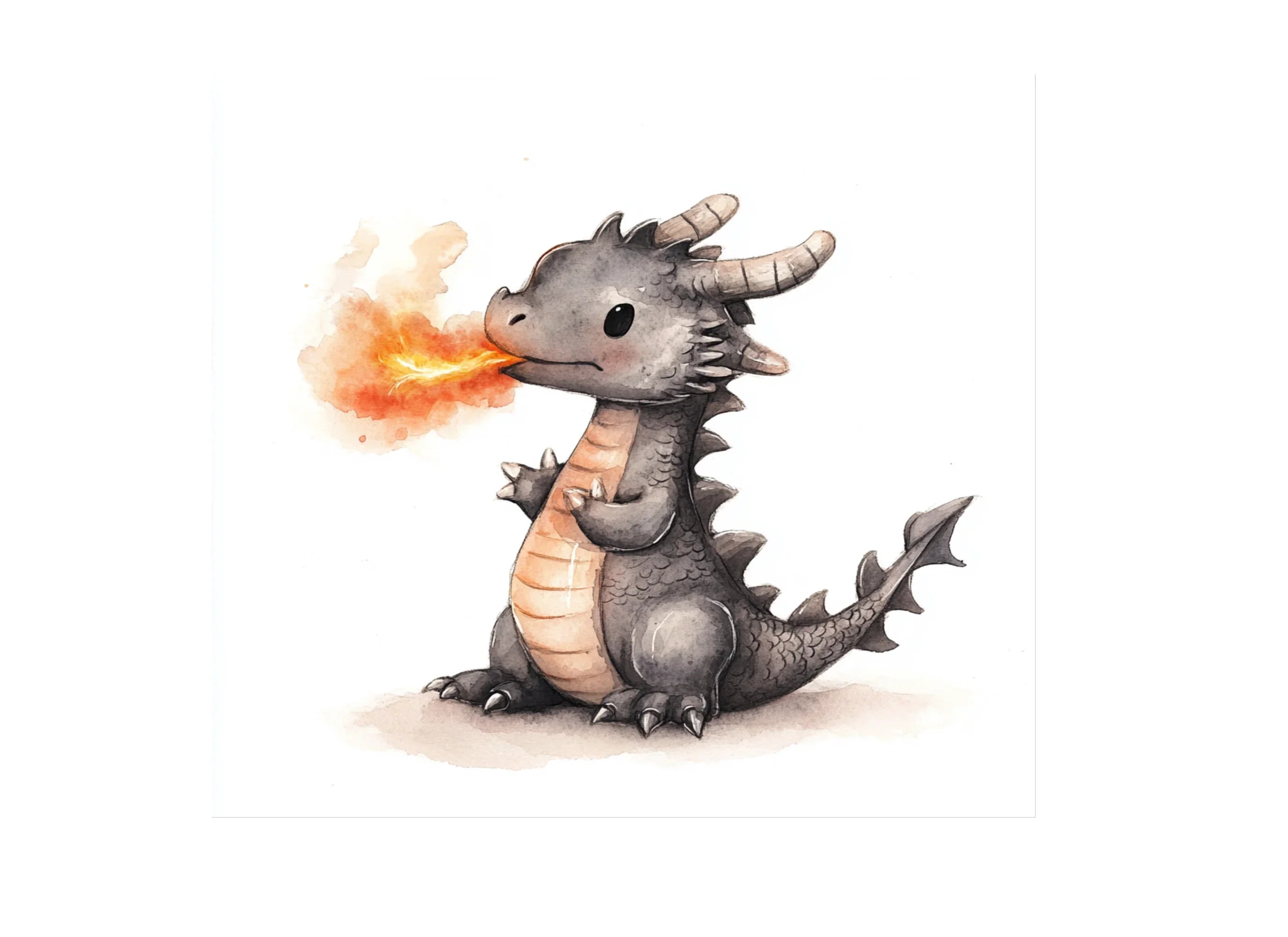 Cute Baby Dragon Fire Breathing Clipart Bundle