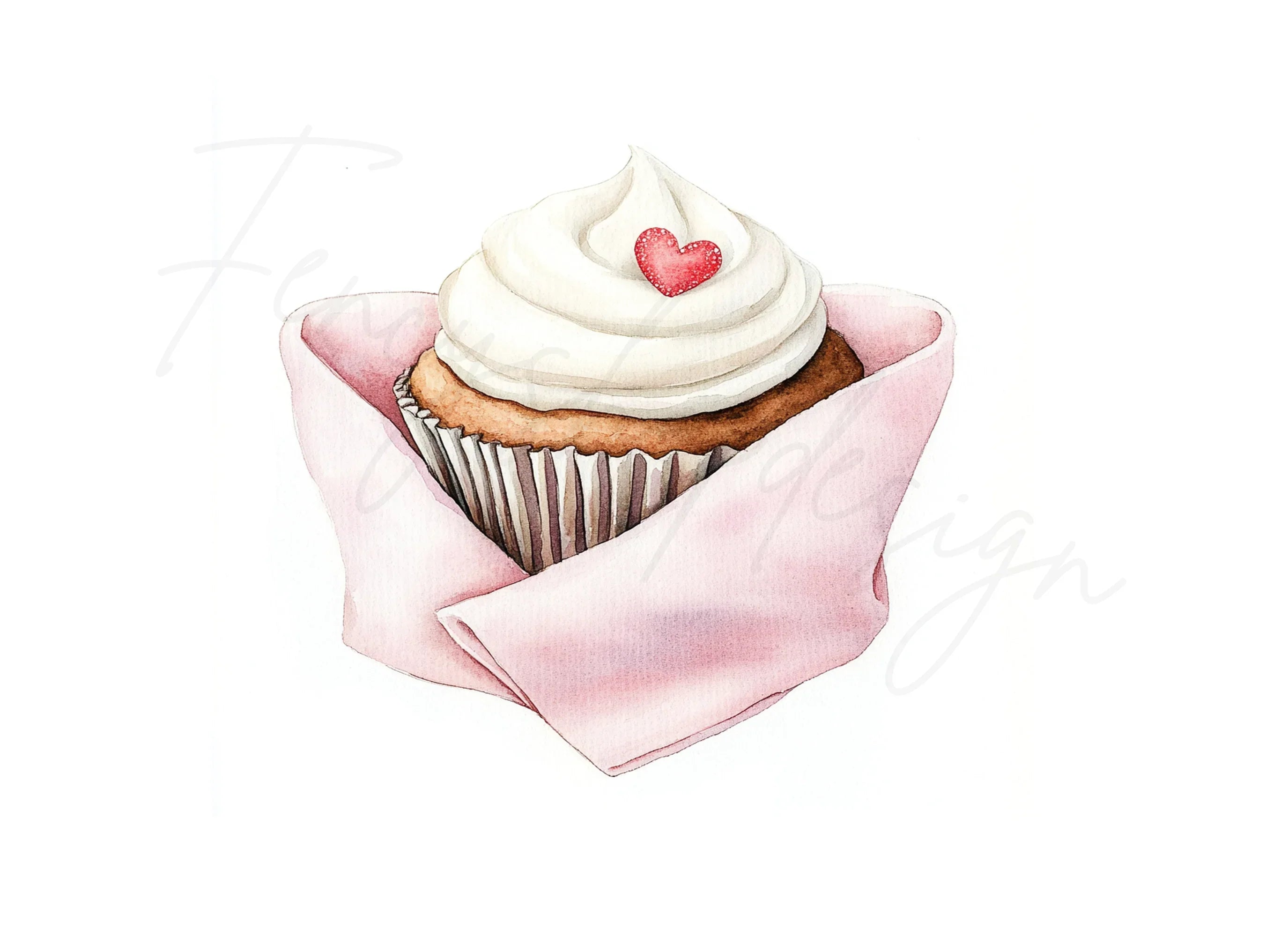 Valentine's Day Cupcake Clipart Bundle