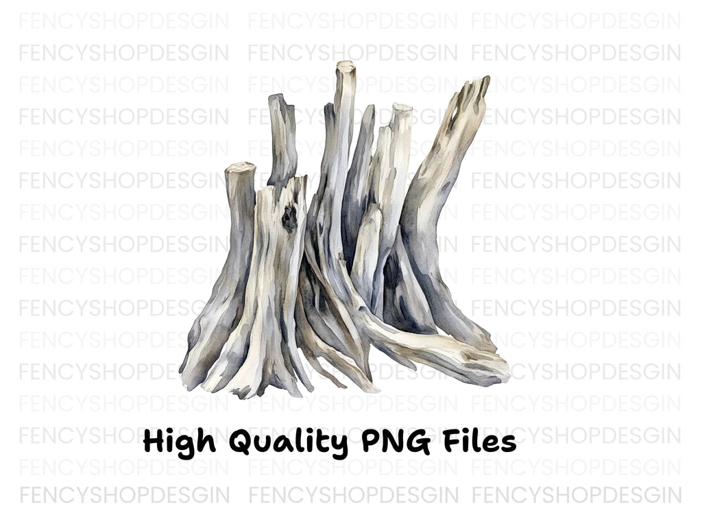 Driftwood Stack Clipart Bundle