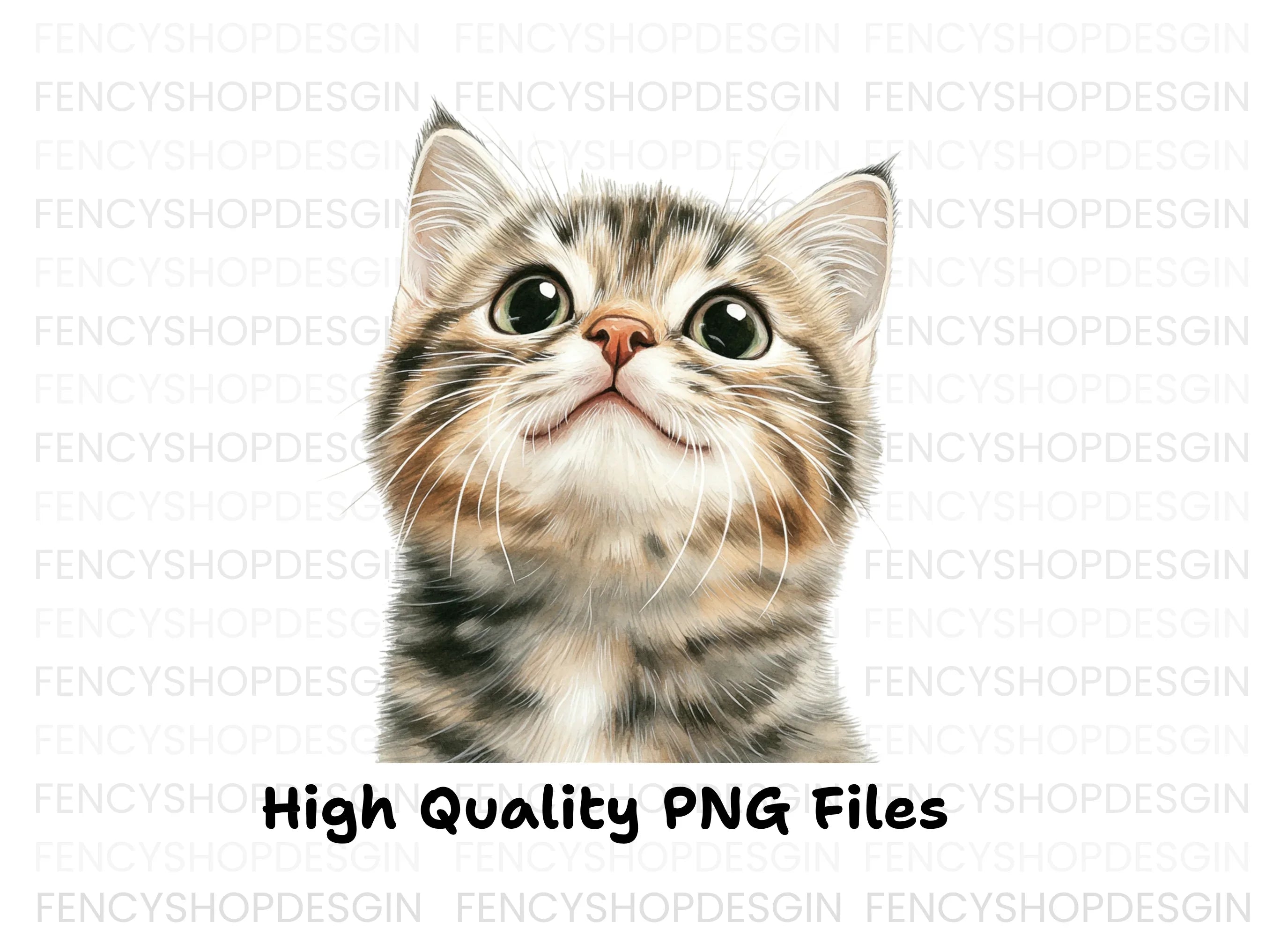 Cute Tabby Kitten Faces Clipart Bundle