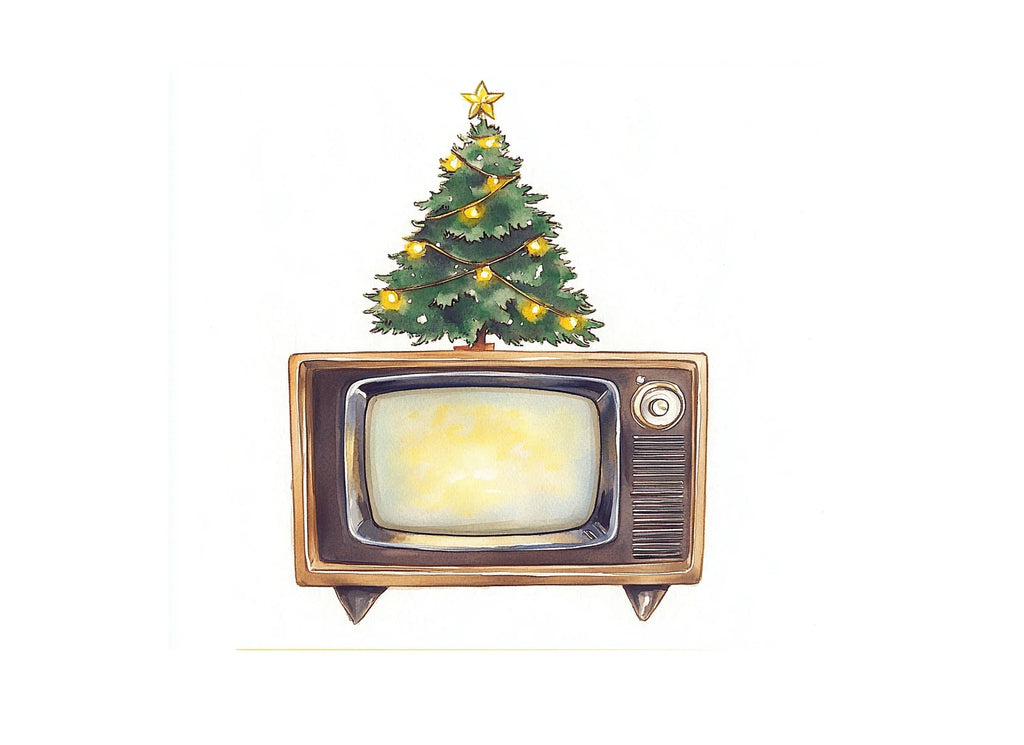 Vintage Christmas Tree TV Clipart Bundle