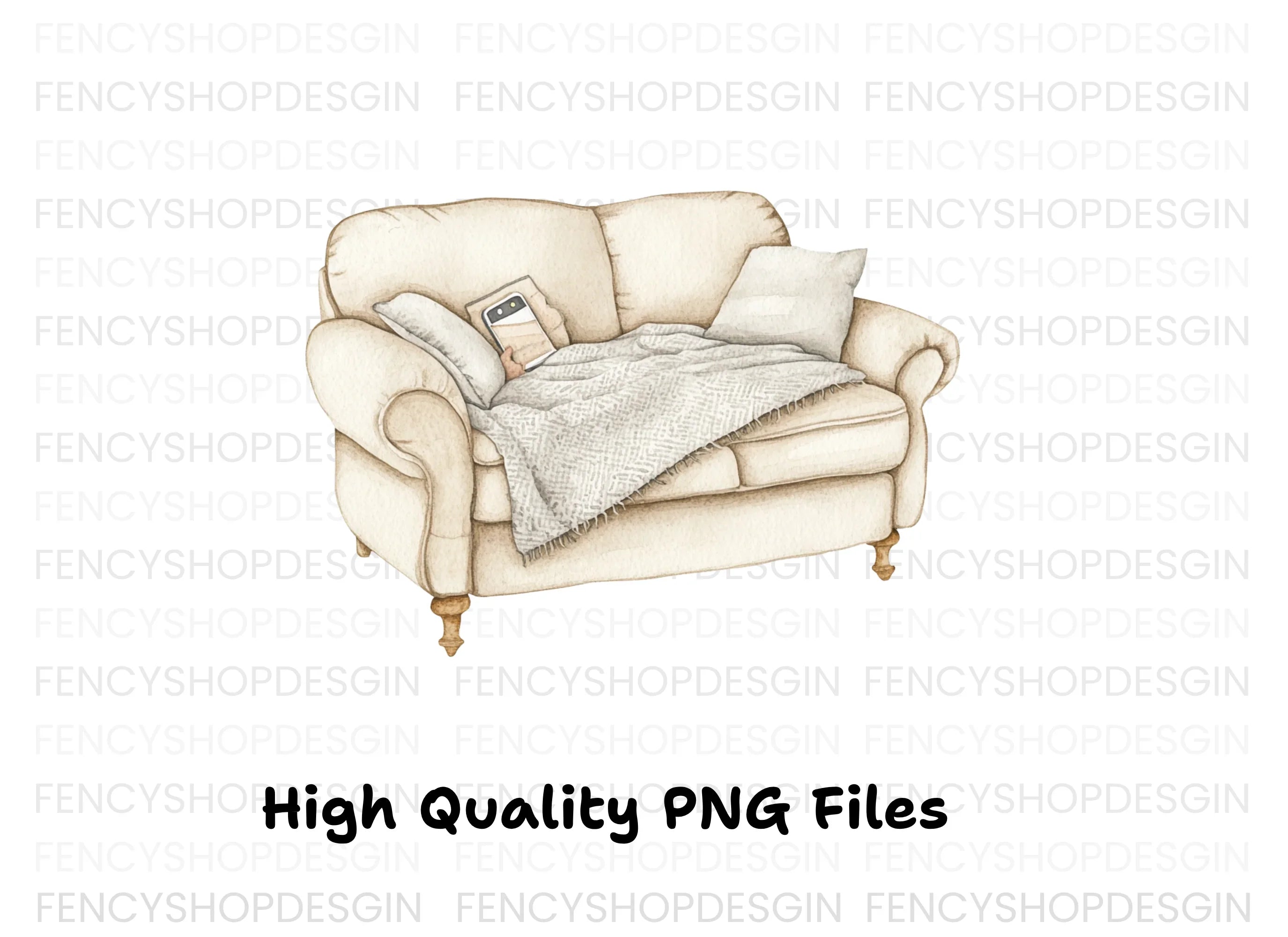 Cozy Armchair and Sofa Clipart Bundle