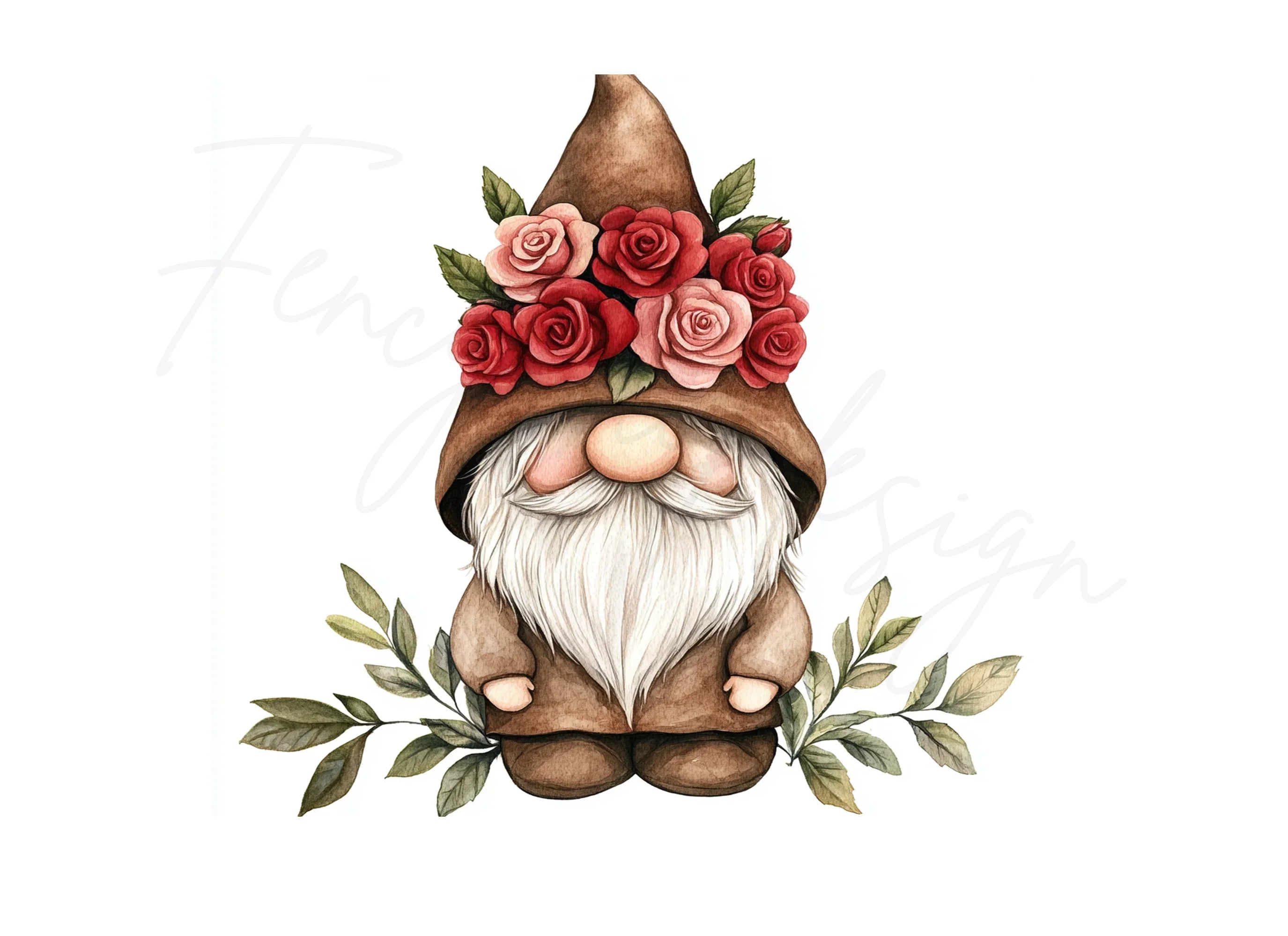 Charming Floral Gnomes Clipart Bundle