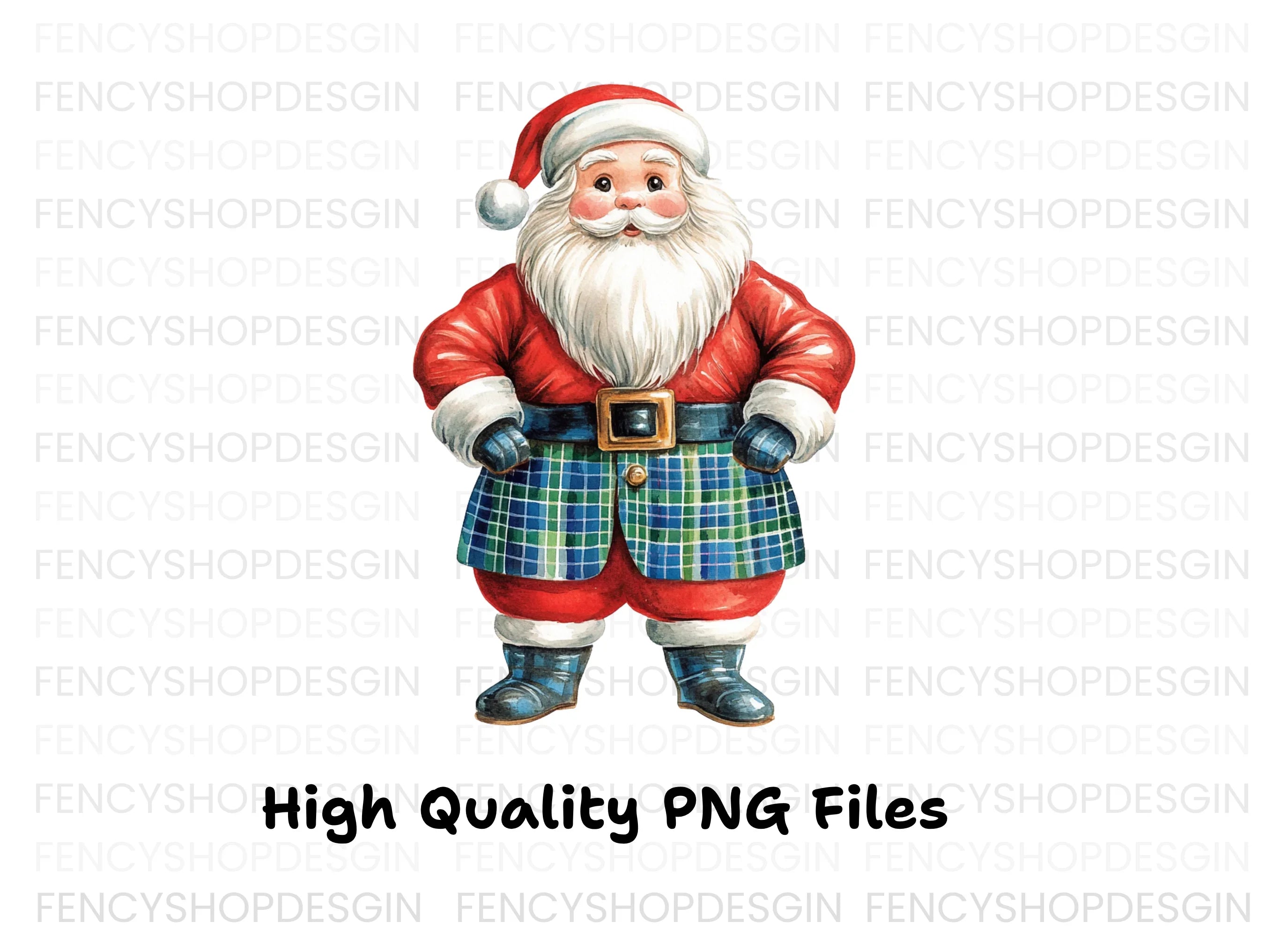 Scottish Santa Claus Clipart Bundle