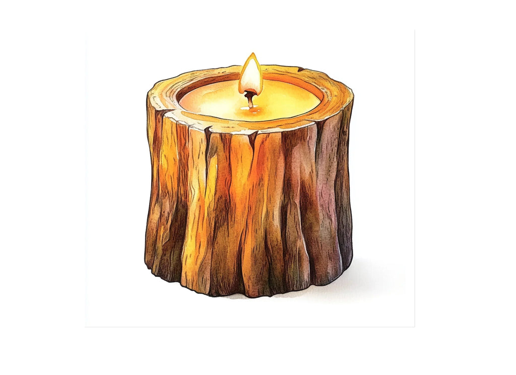 Rustic Wood Candle Clipart Bundle
