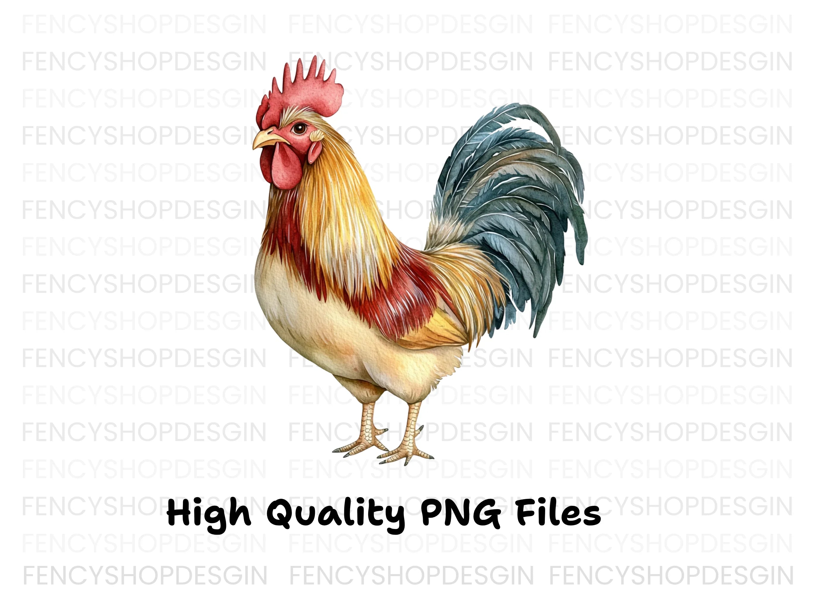 Vibrant Rooster Clipart Bundle