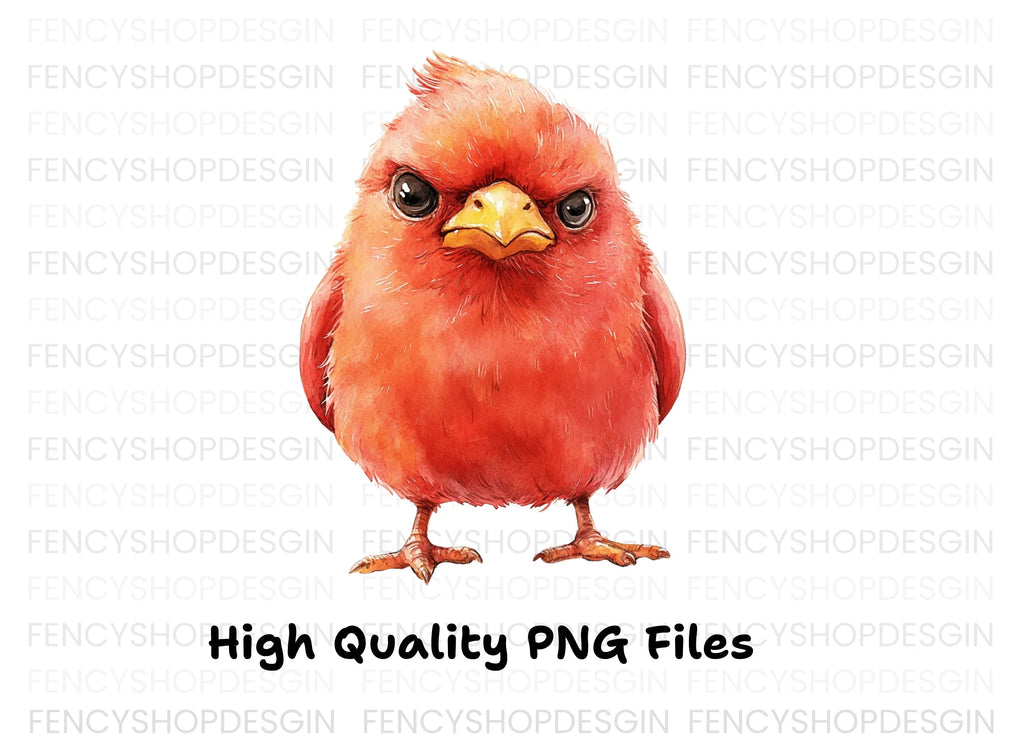 Cute Red Cardinal Bird Clipart Bundle