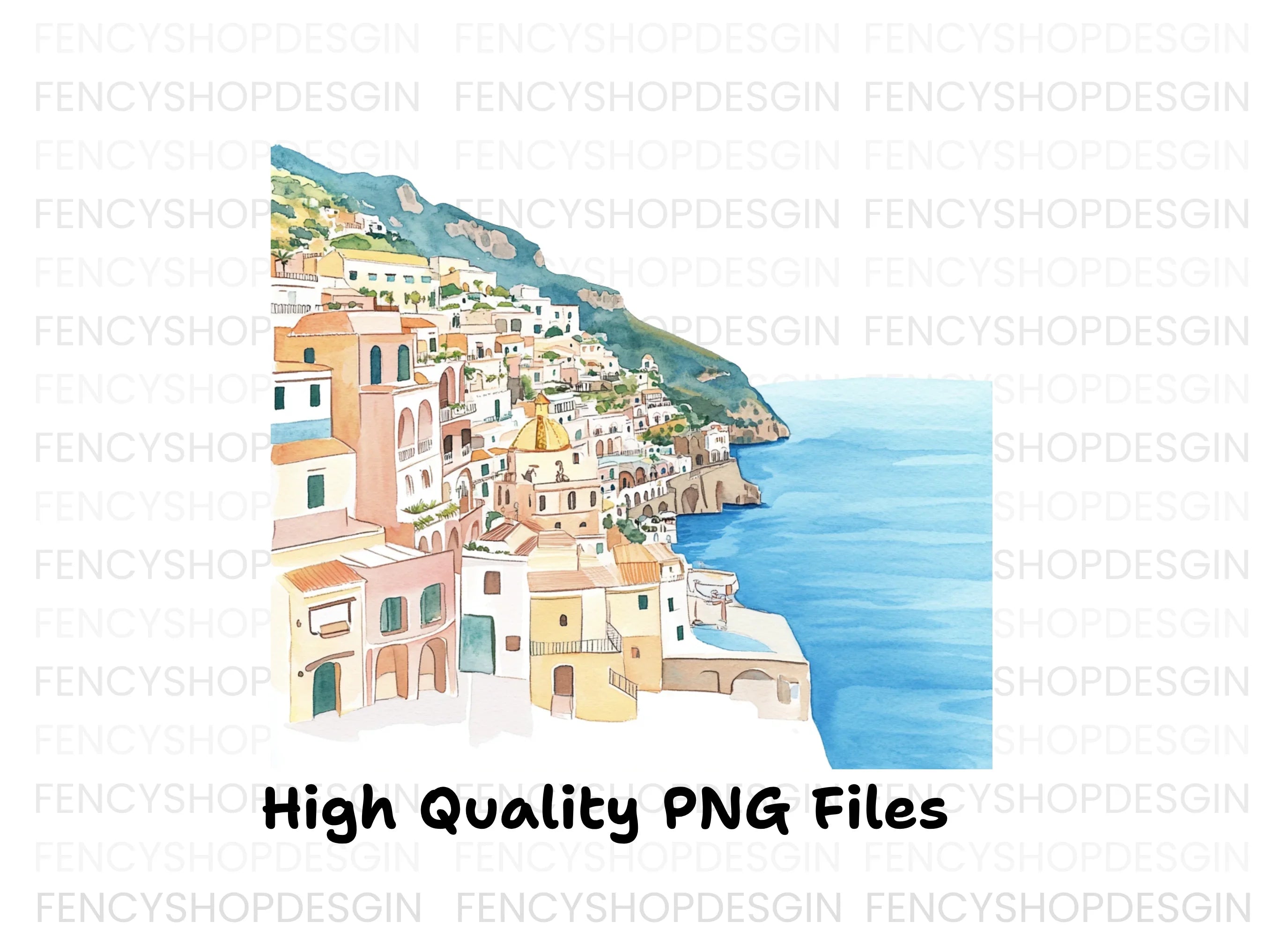 Italian Coastal Village Clipart Bundle