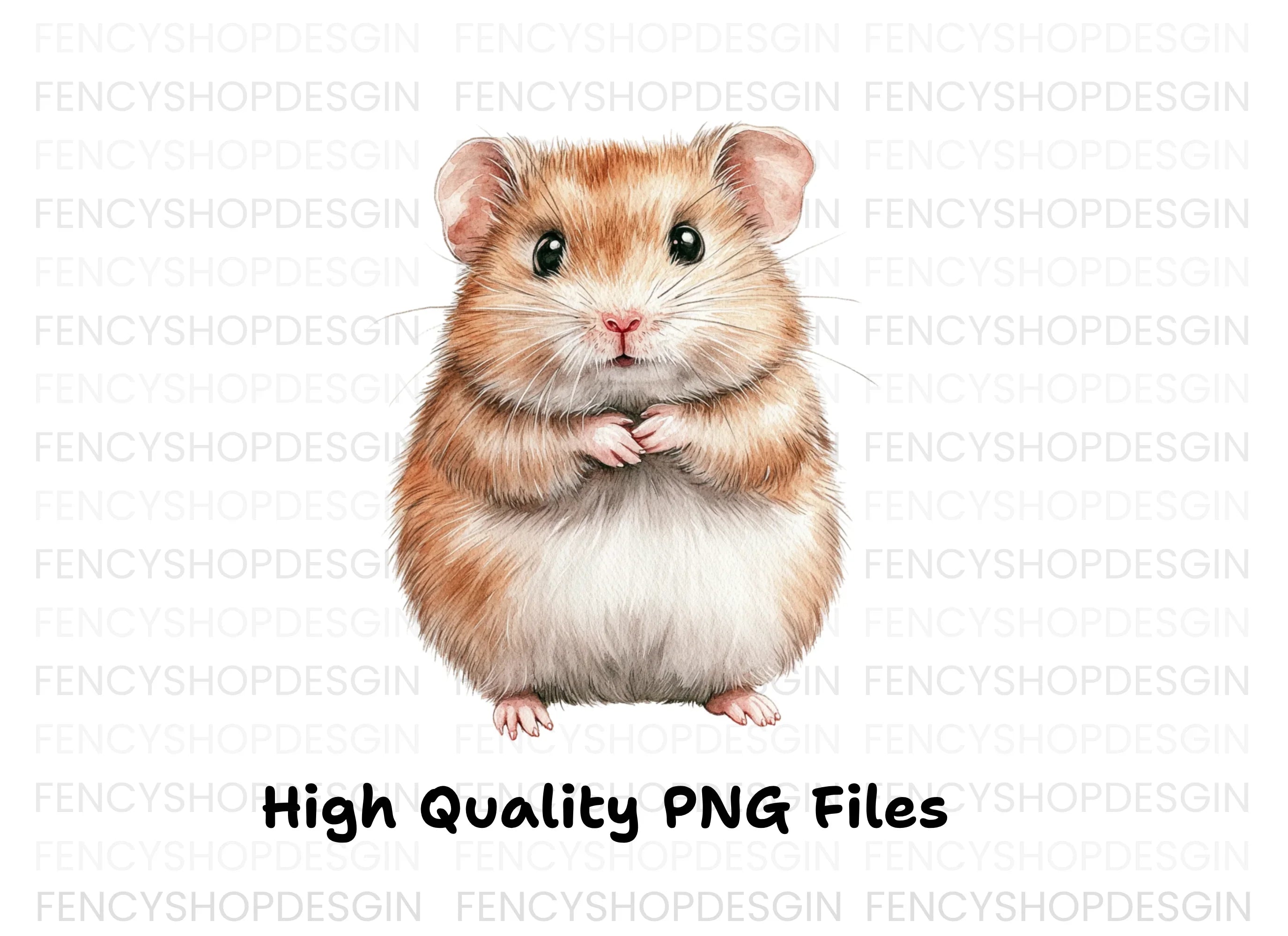 Cute Fluffy Hamster Clipart Bundle