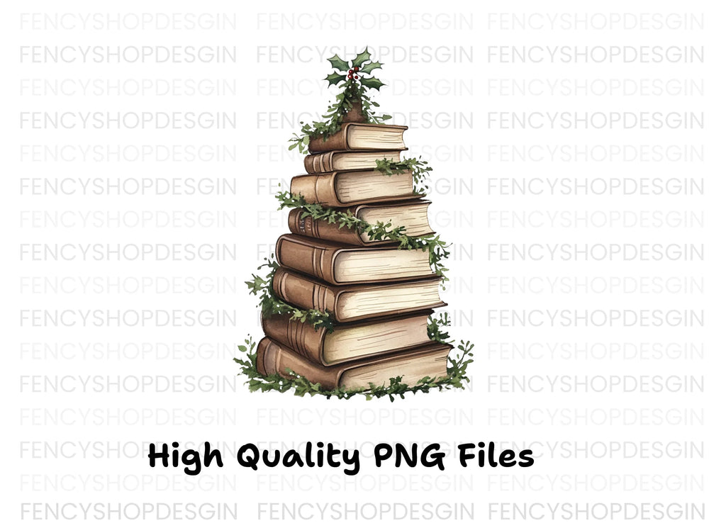 Christmas Book Tree Clipart Bundle