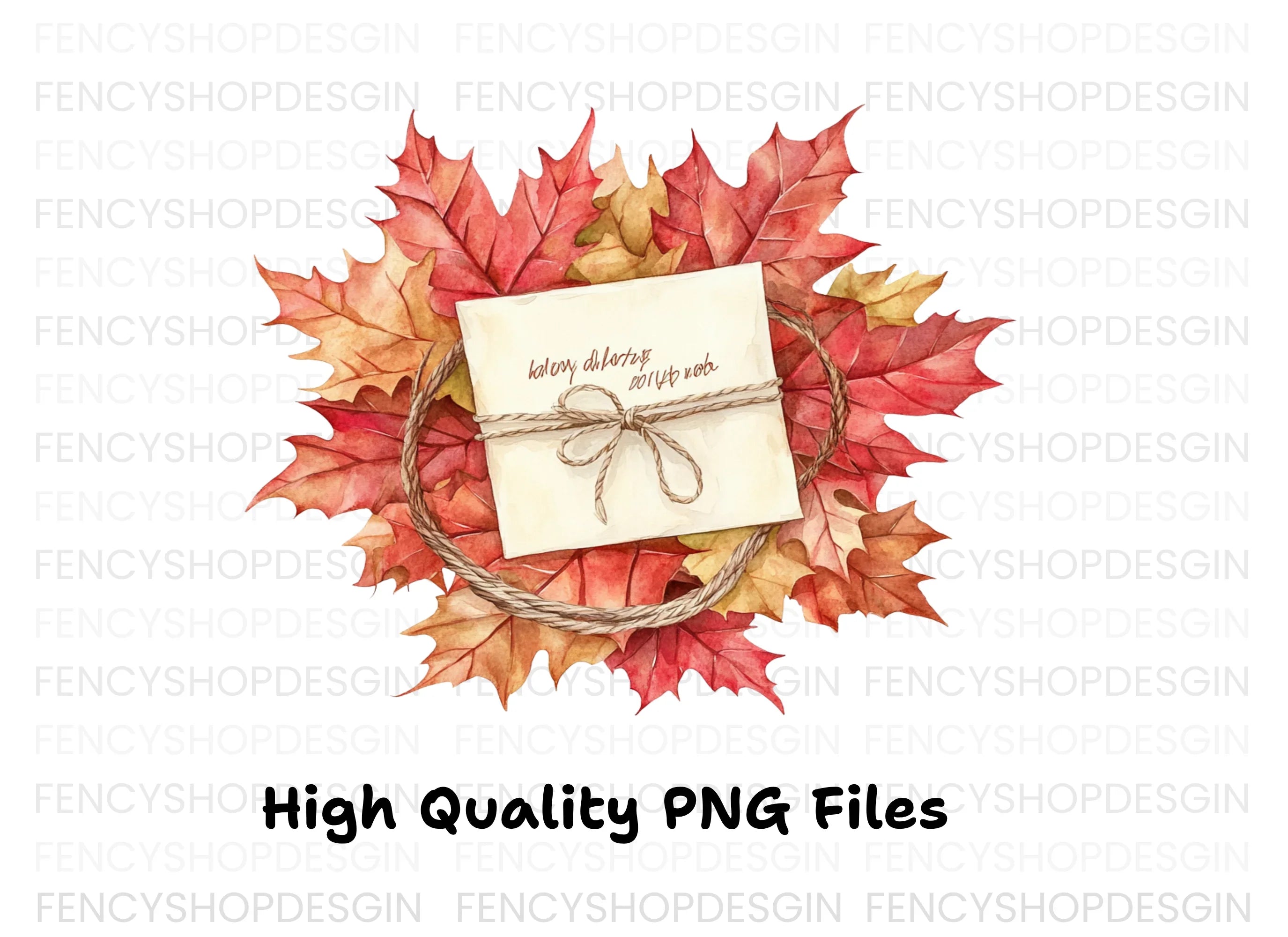 Autumn Leaves & Rustic Envelopes Clipart Bundle