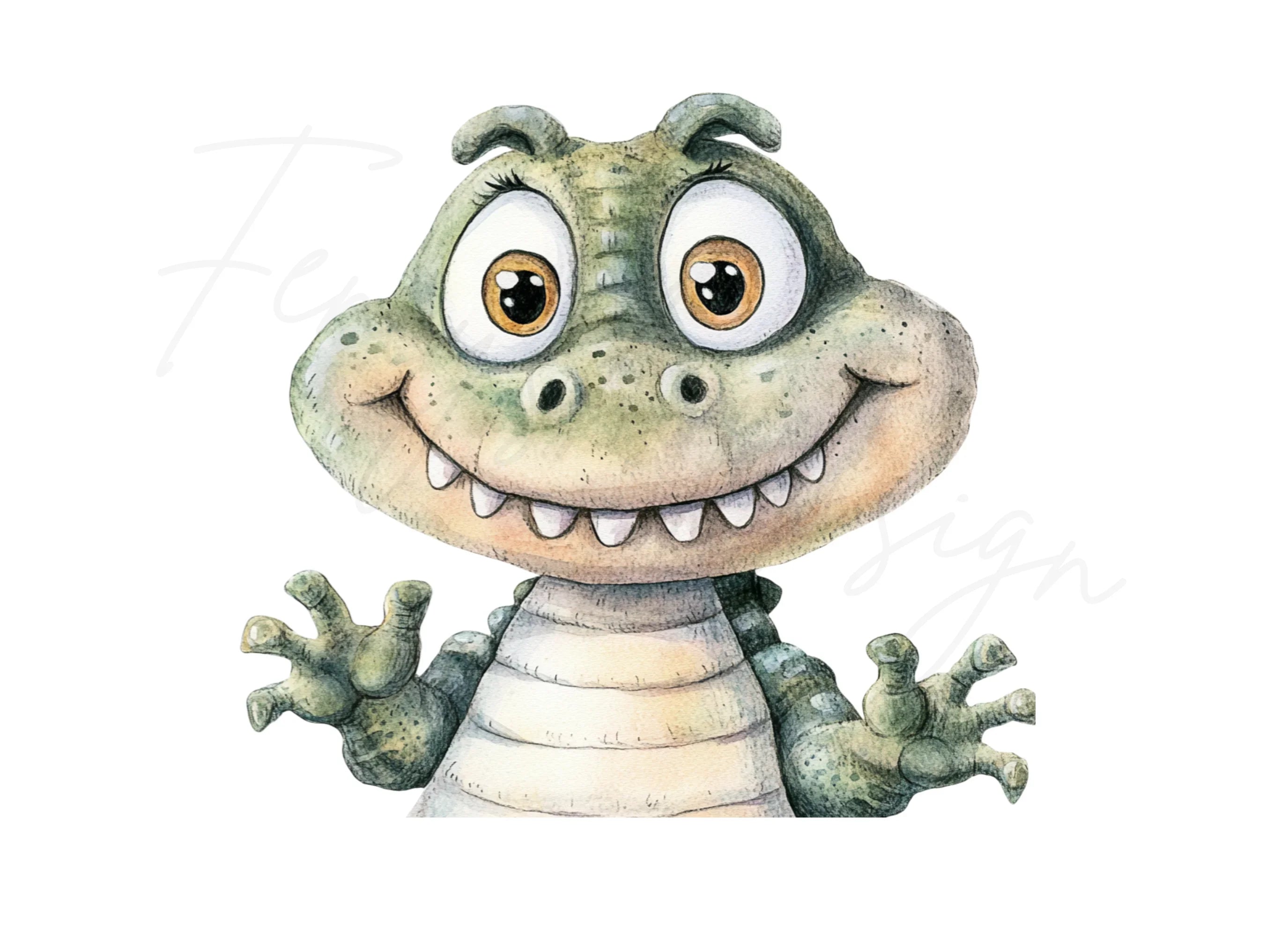 Cute Alligator Clipart Bundle