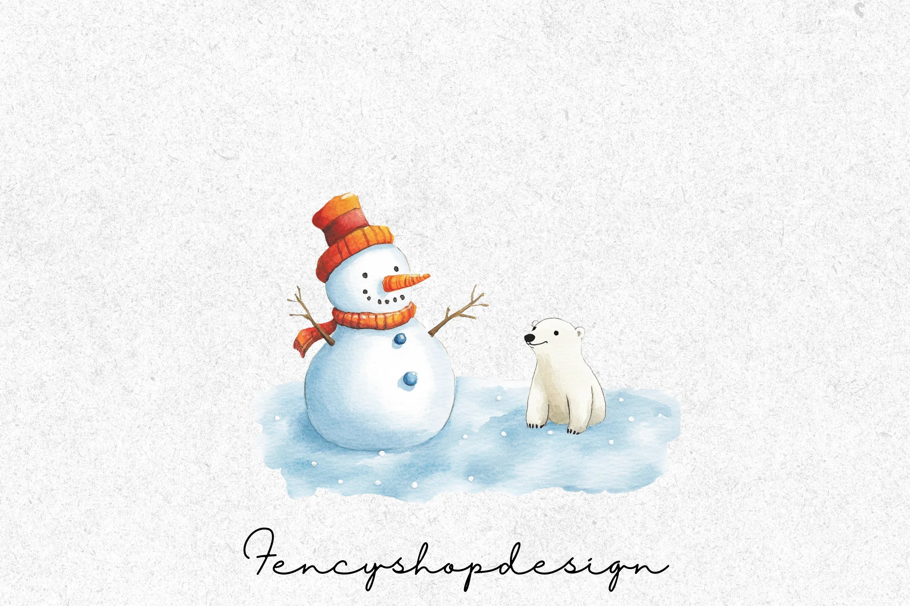 Cute Snowman Winter Clipart Bundle
