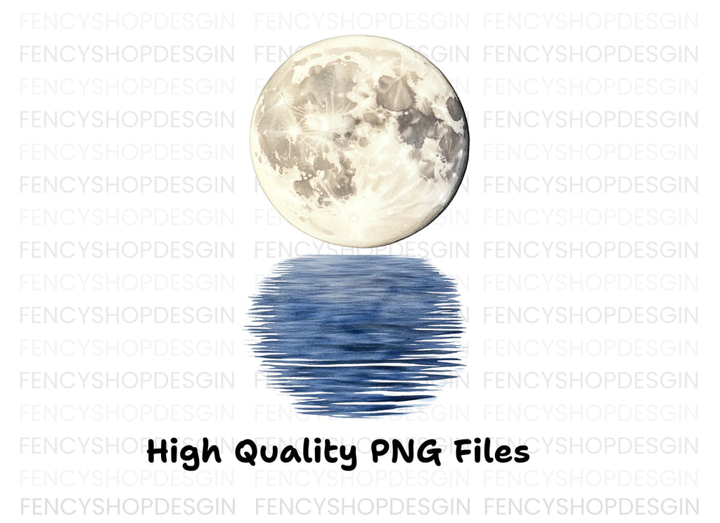 Moon Water Reflection Clipart Bundle