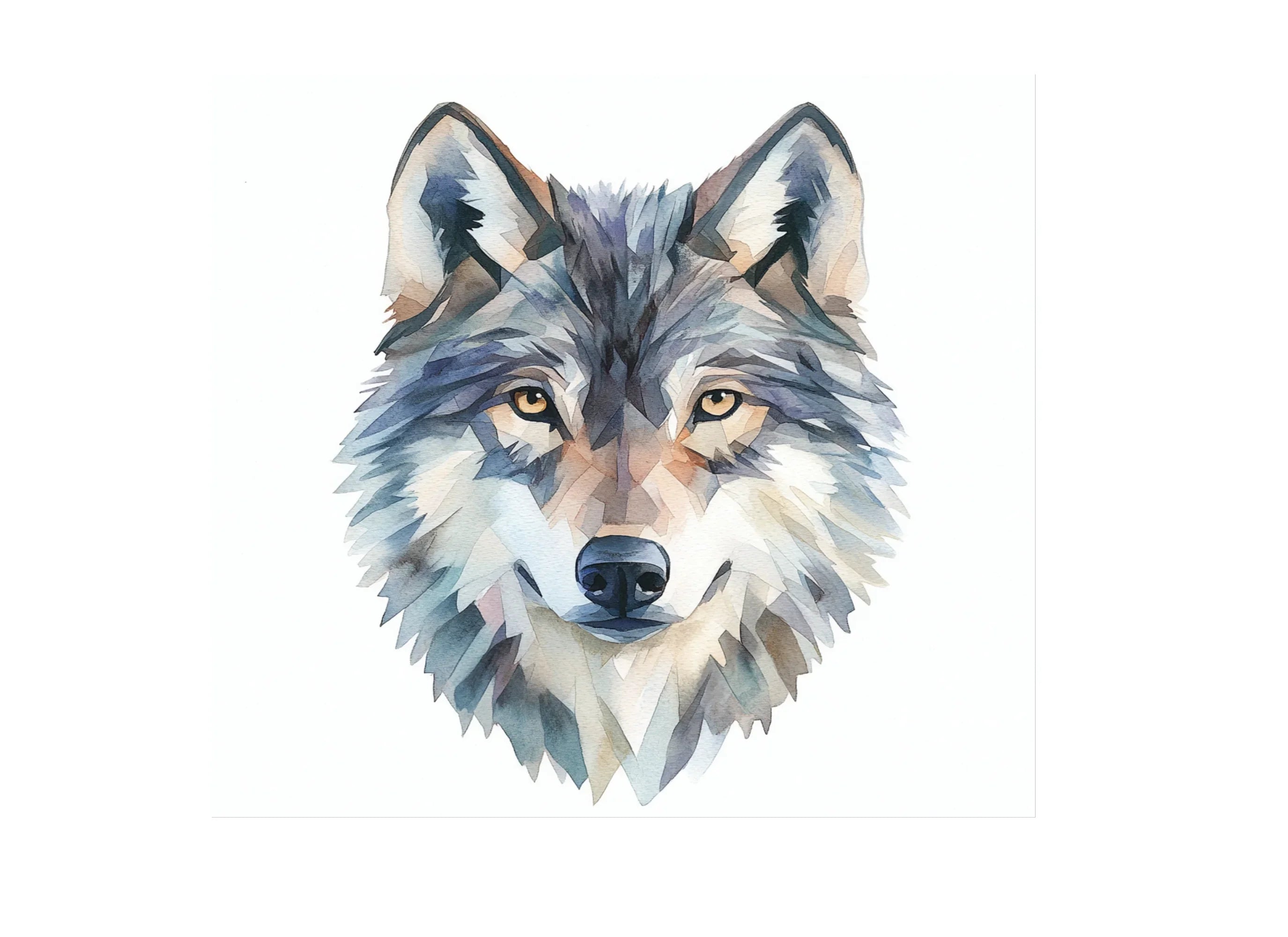 White Wolf Head Clipart Bundle