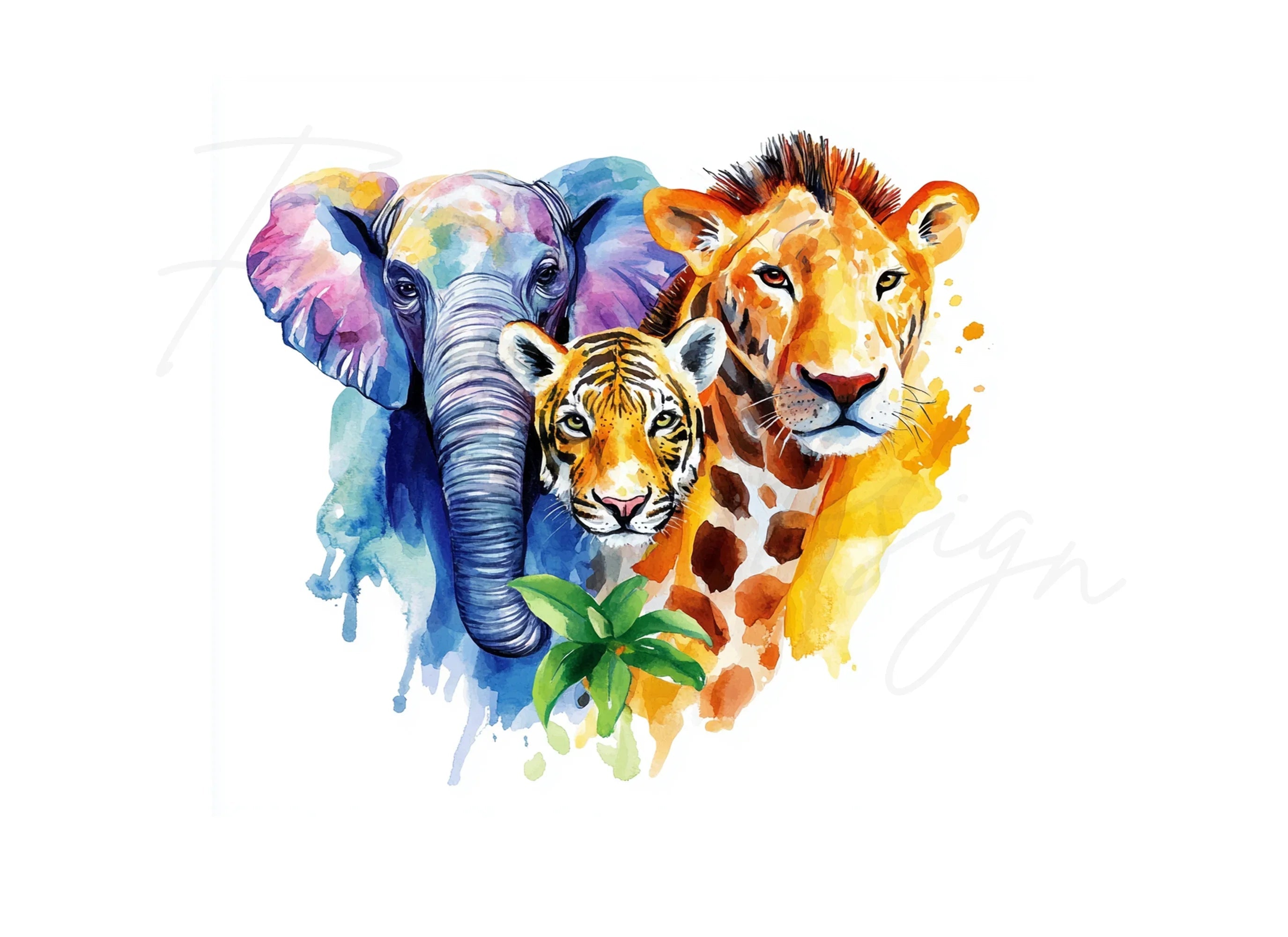 Vibrant Safari Animal Clipart Bundle