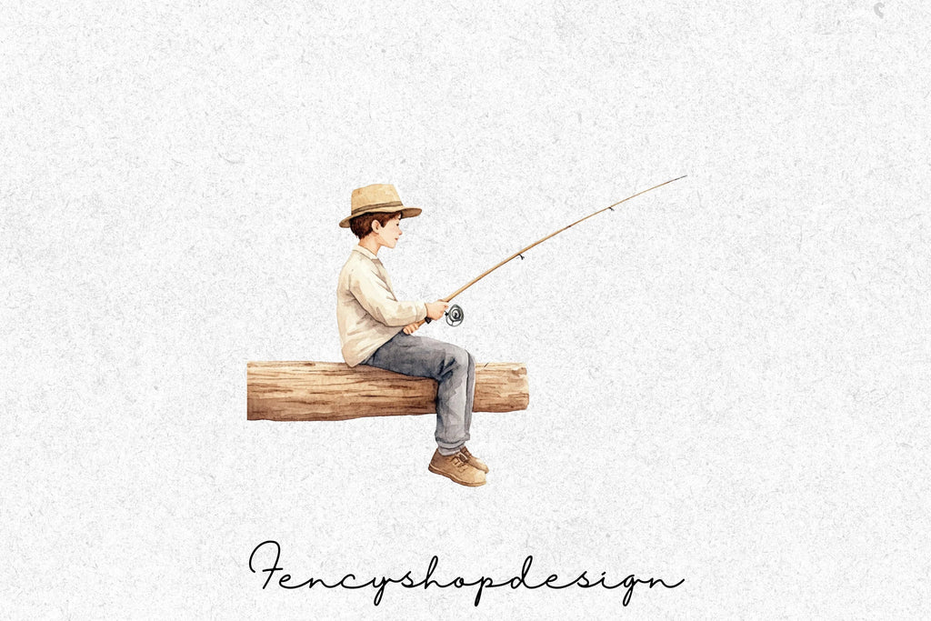Fishing Men Clipart Bundle