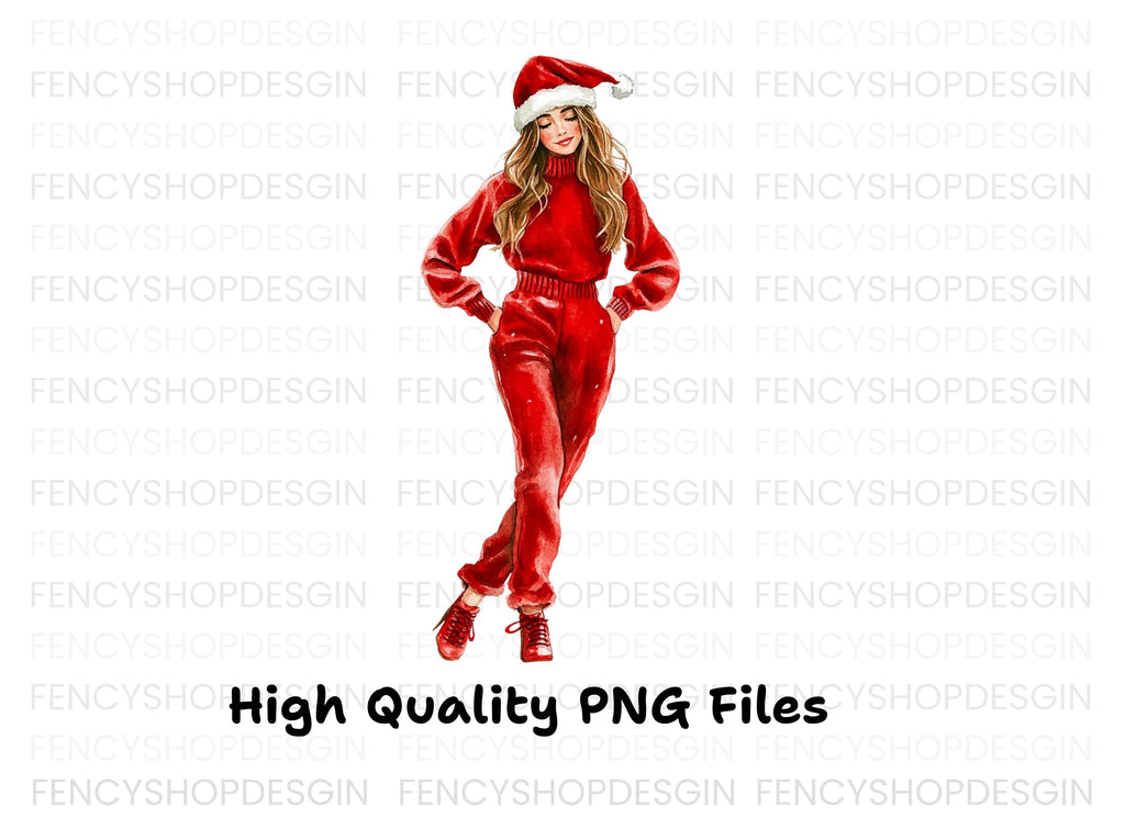 Stylish Christmas Girl Clipart Bundle