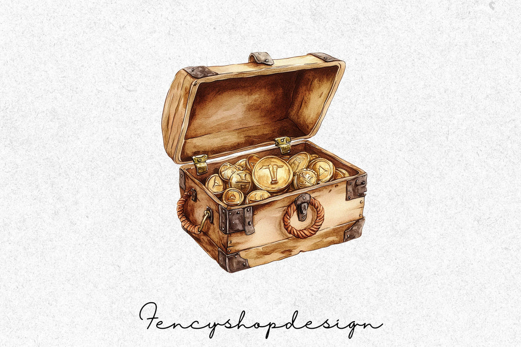 Treasure Chest Map Clipart Bundle