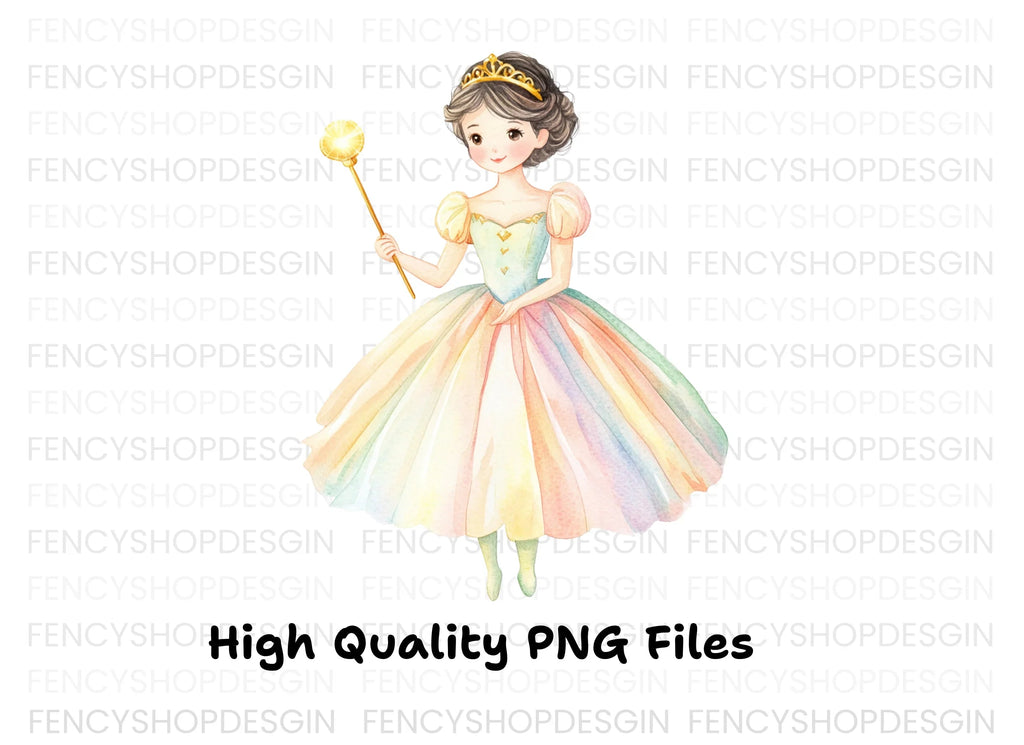 Cute Princess Magic Wand Clipart Bundle