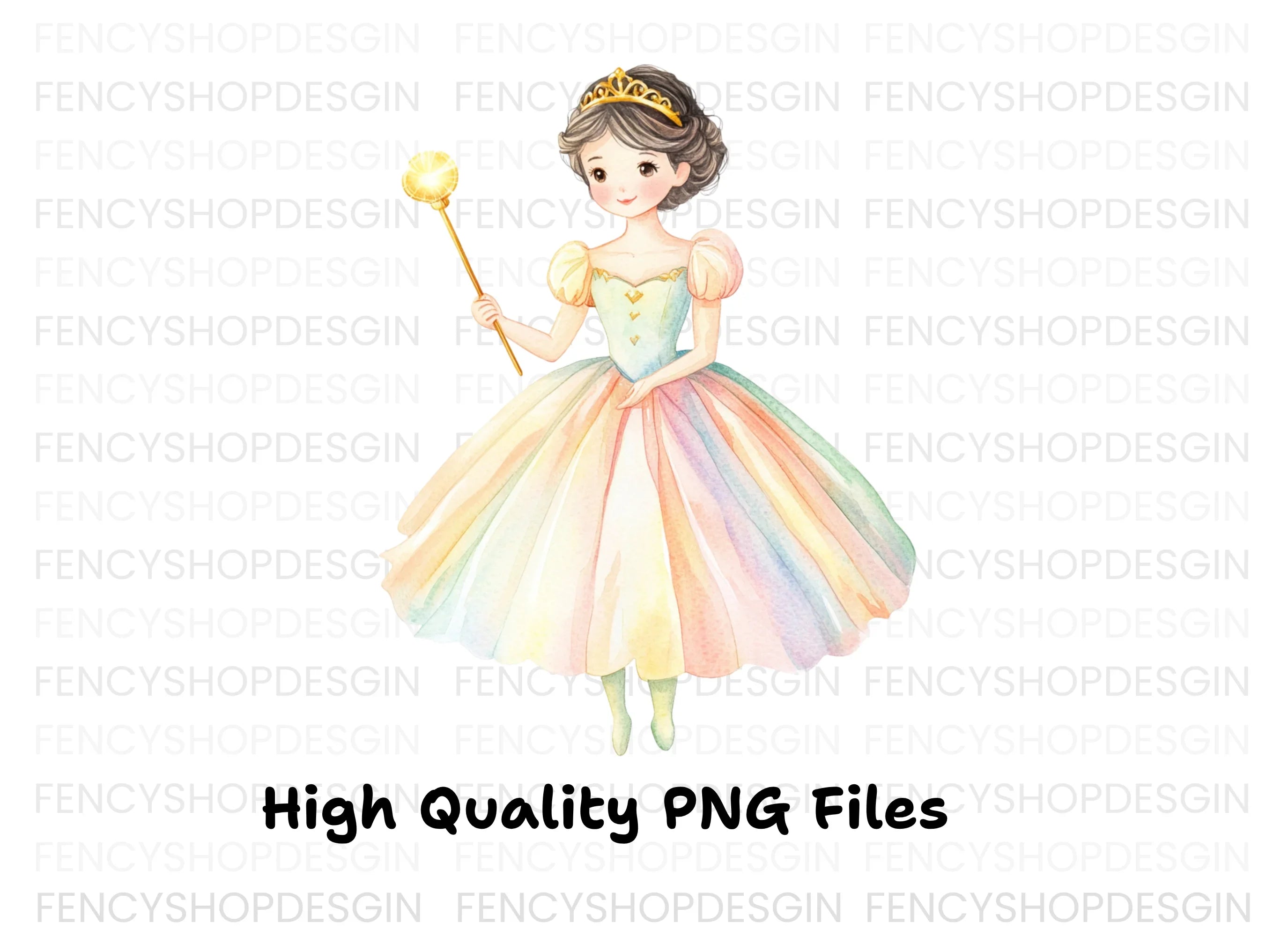 Cute Princess Magic Wand Clipart Bundle