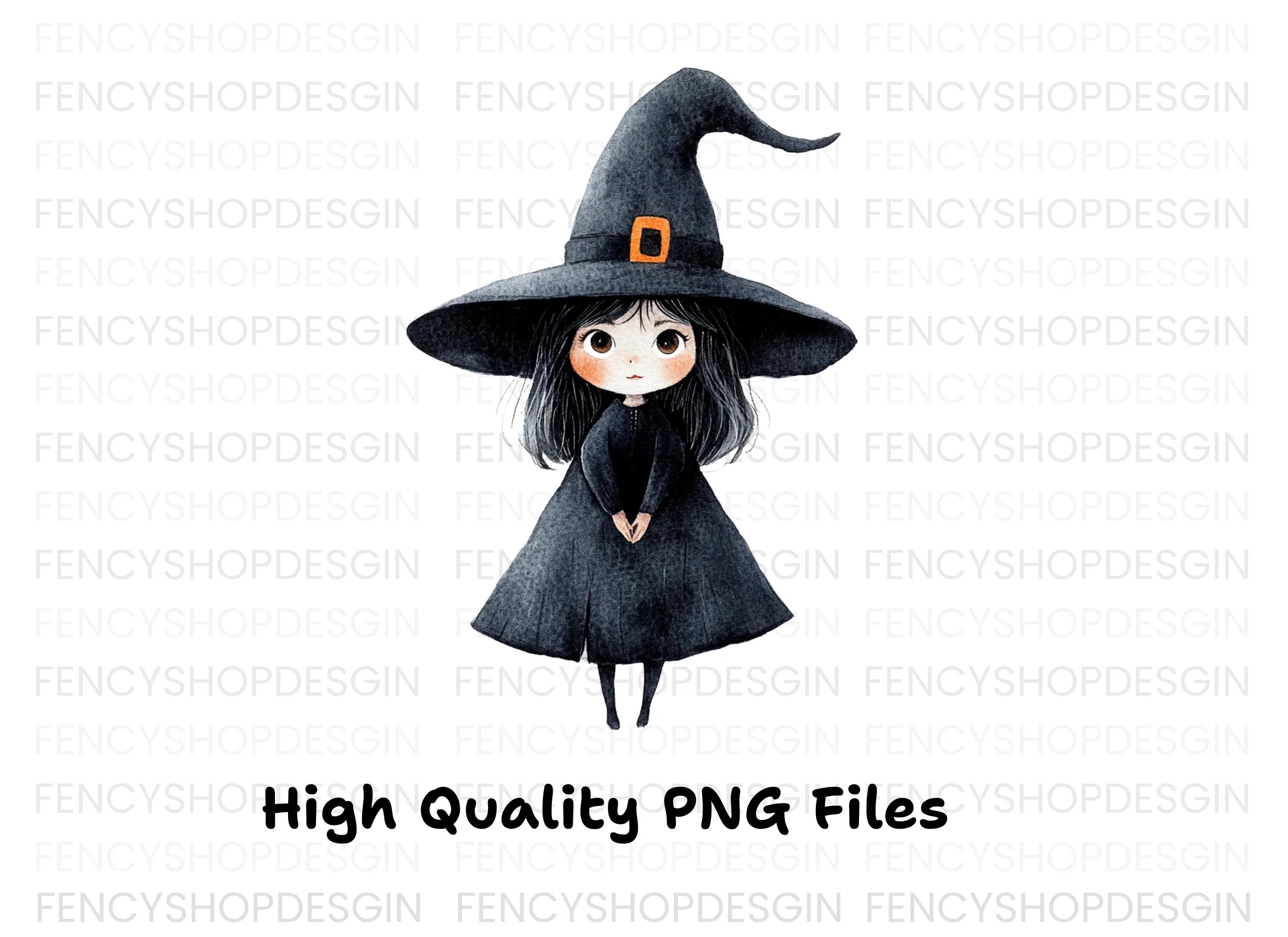 Cute Halloween Witch Clipart Bundle