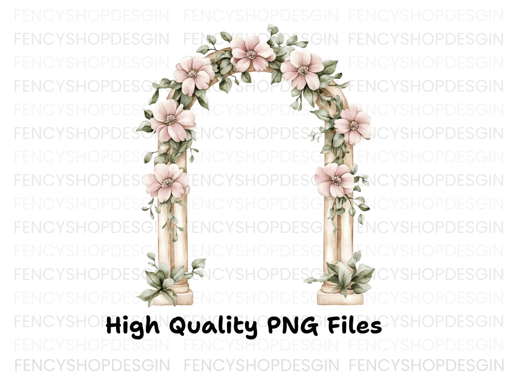 Elegant Floral Archway Clipart Bundle