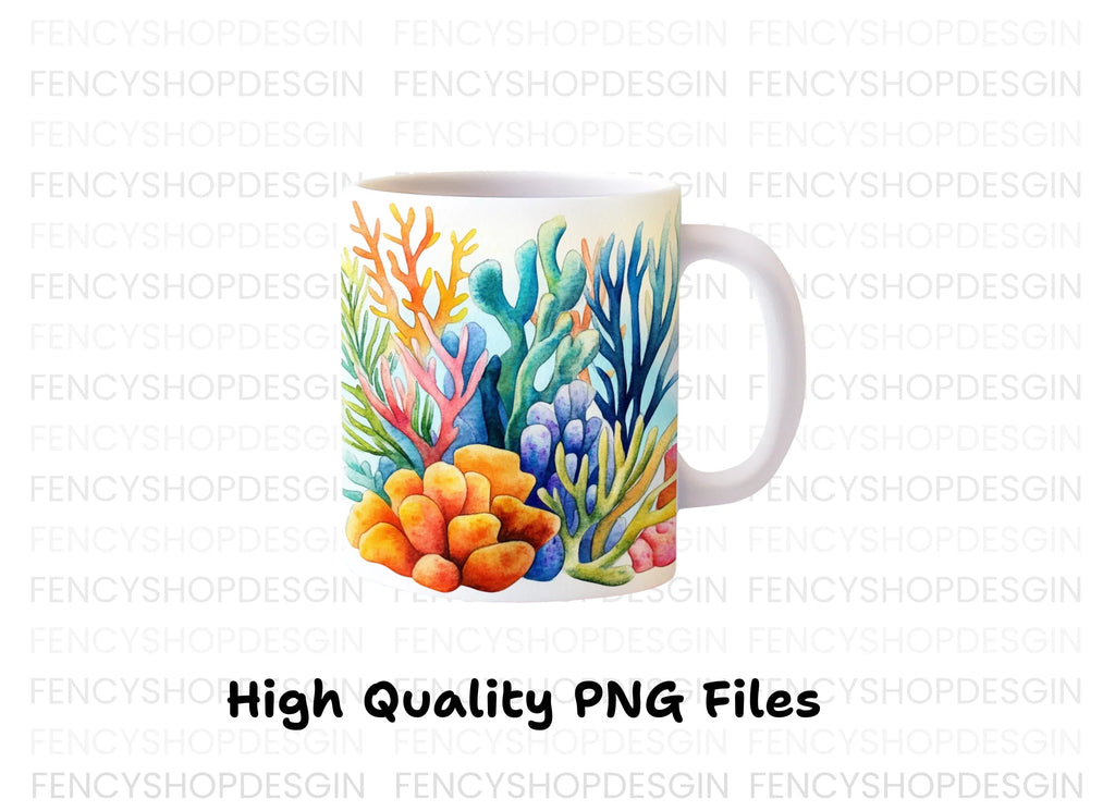 Colorful Underwater Coral Clipart Bundle