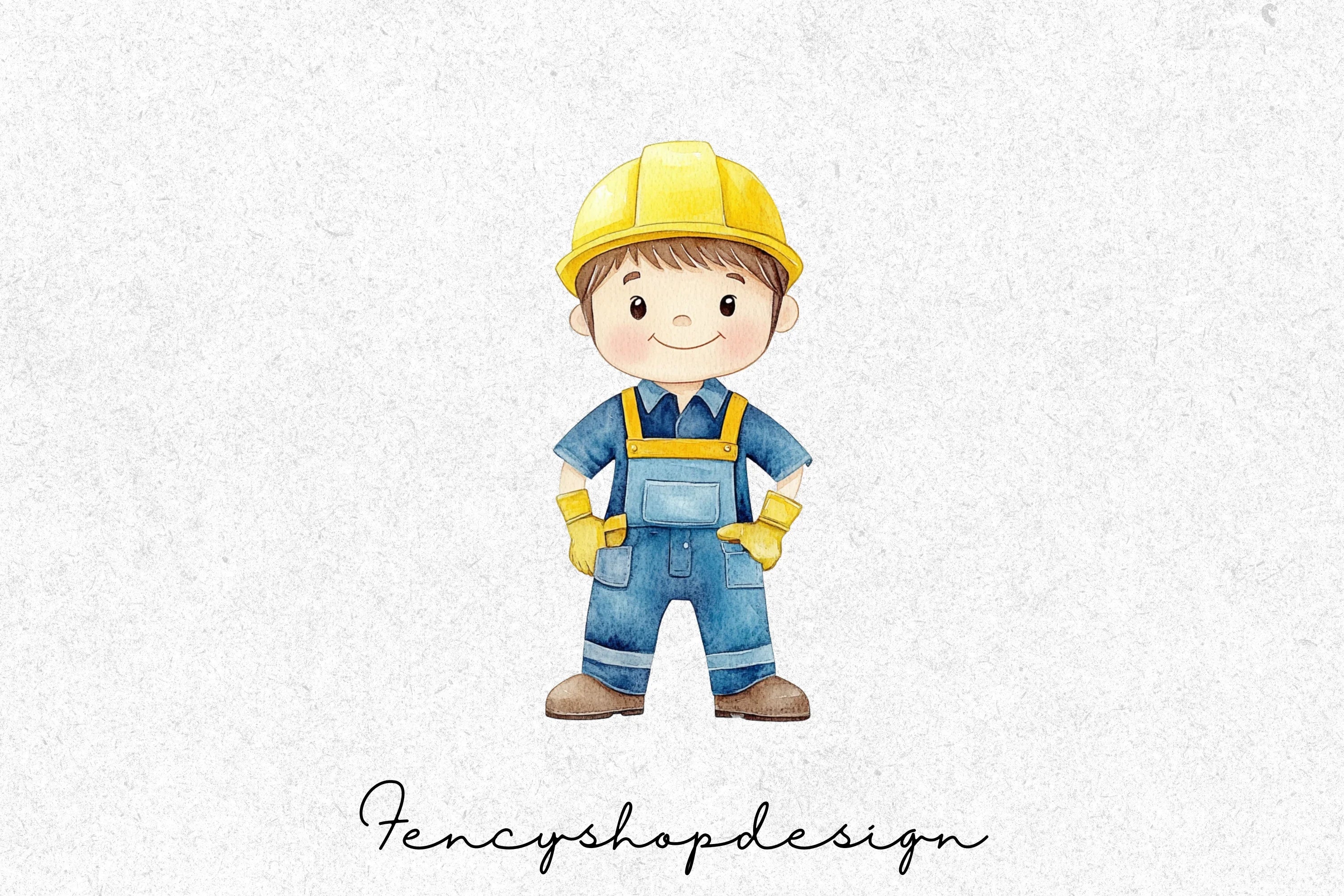Cute Construction Worker Clipart Bundle