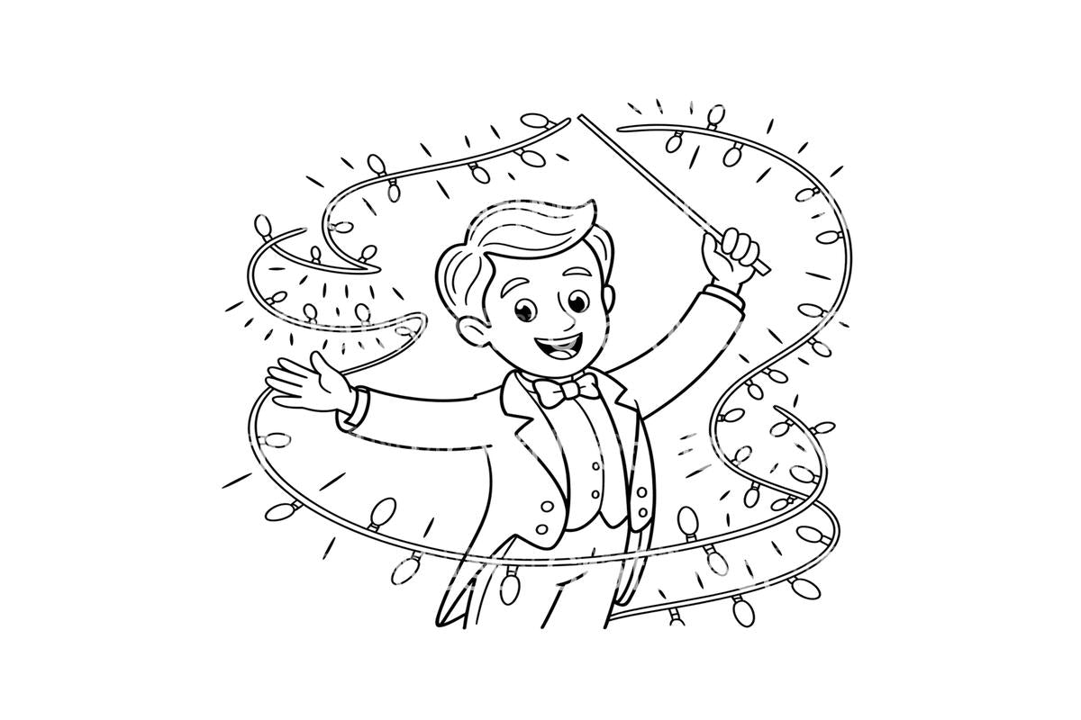 Christmas Lights Conductor Coloring Books