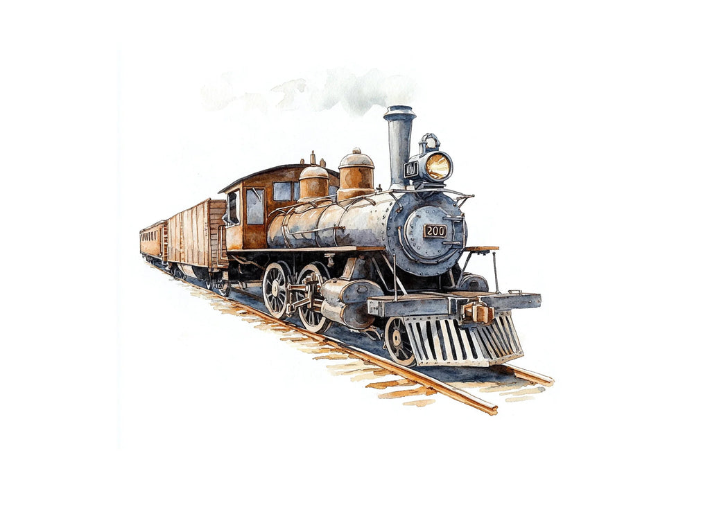Vintage Steam Train Clipart Bundle