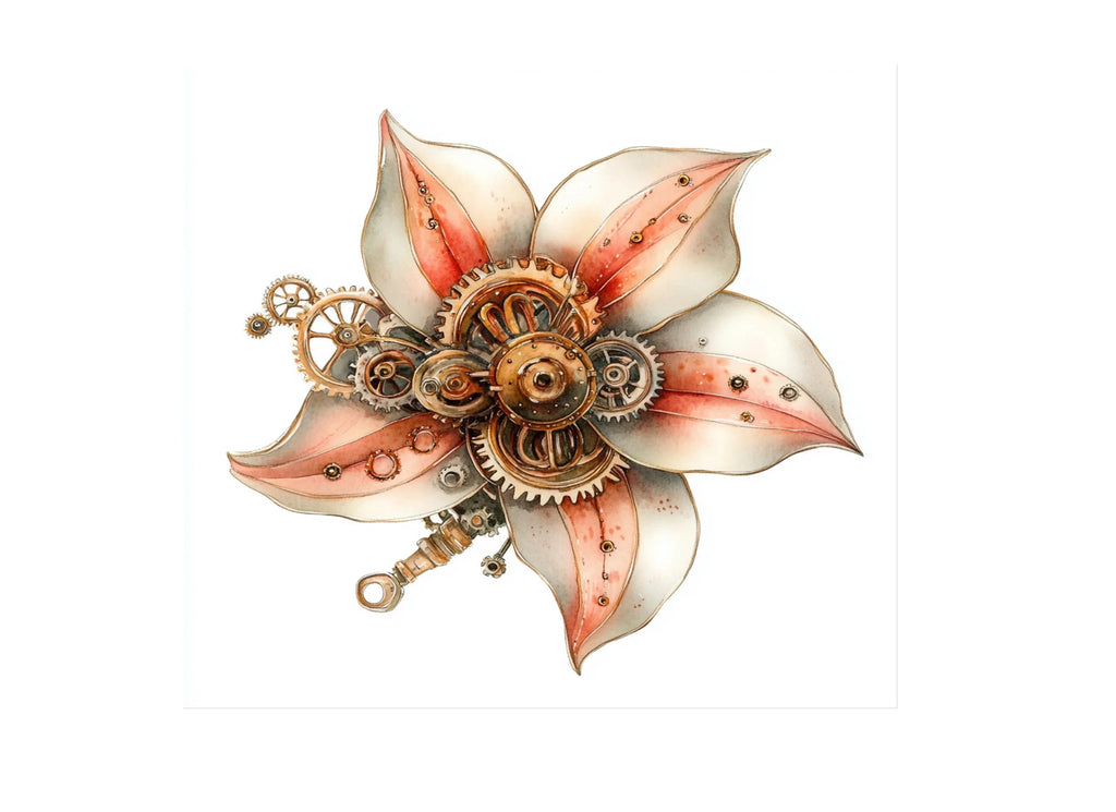 Steampunk Flower Clipart Bundle