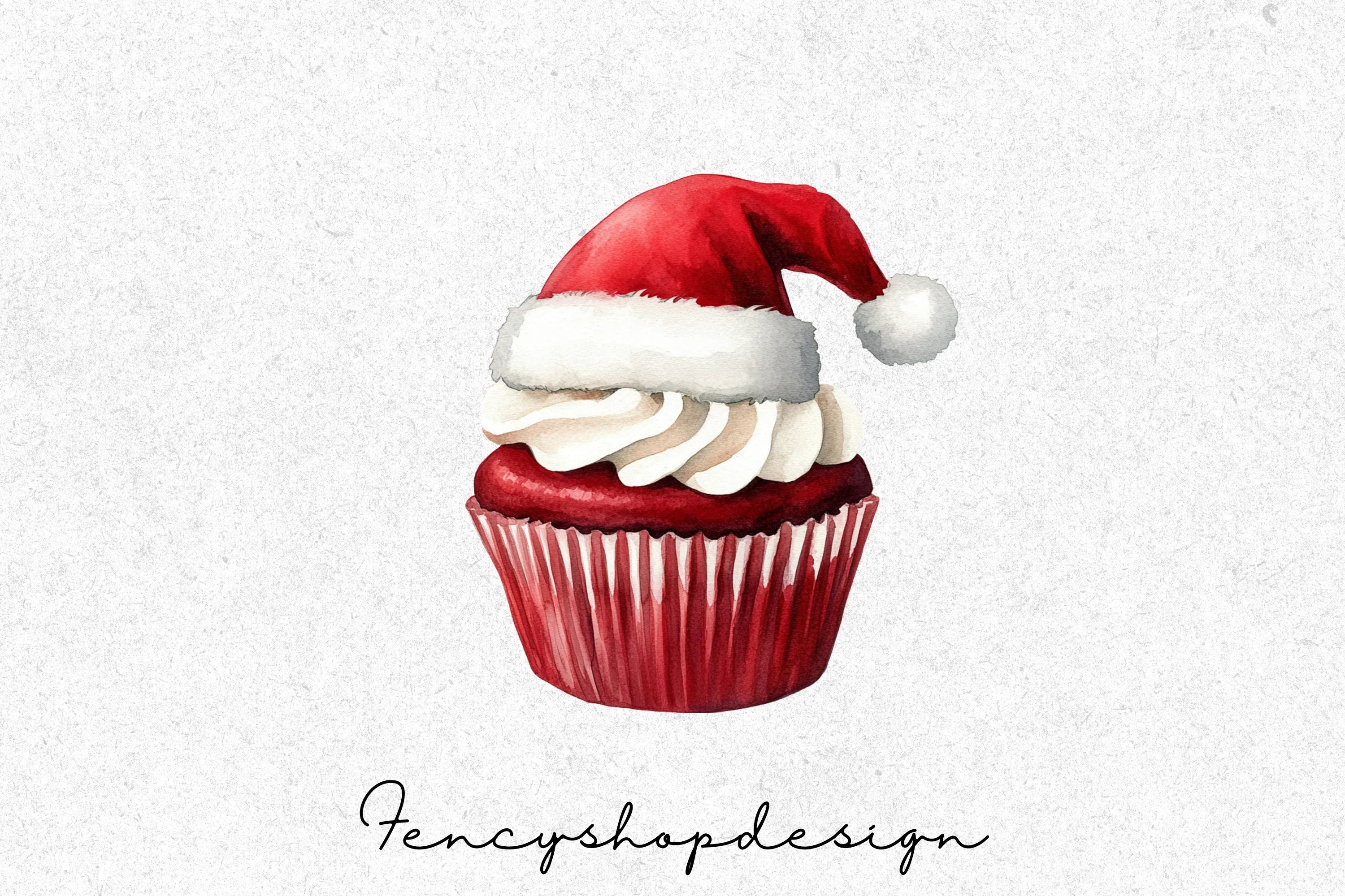 Cute Christmas Bear and Cupcakes Clipart Bundle