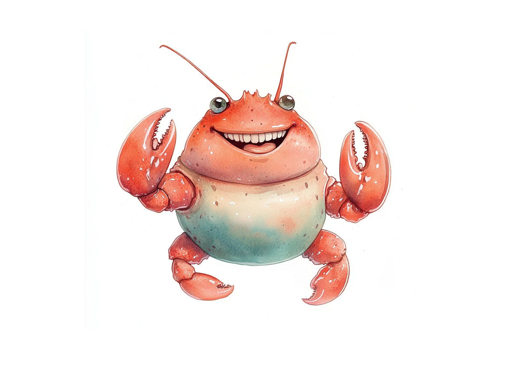 Happy Cartoon Lobster Clipart Bundle