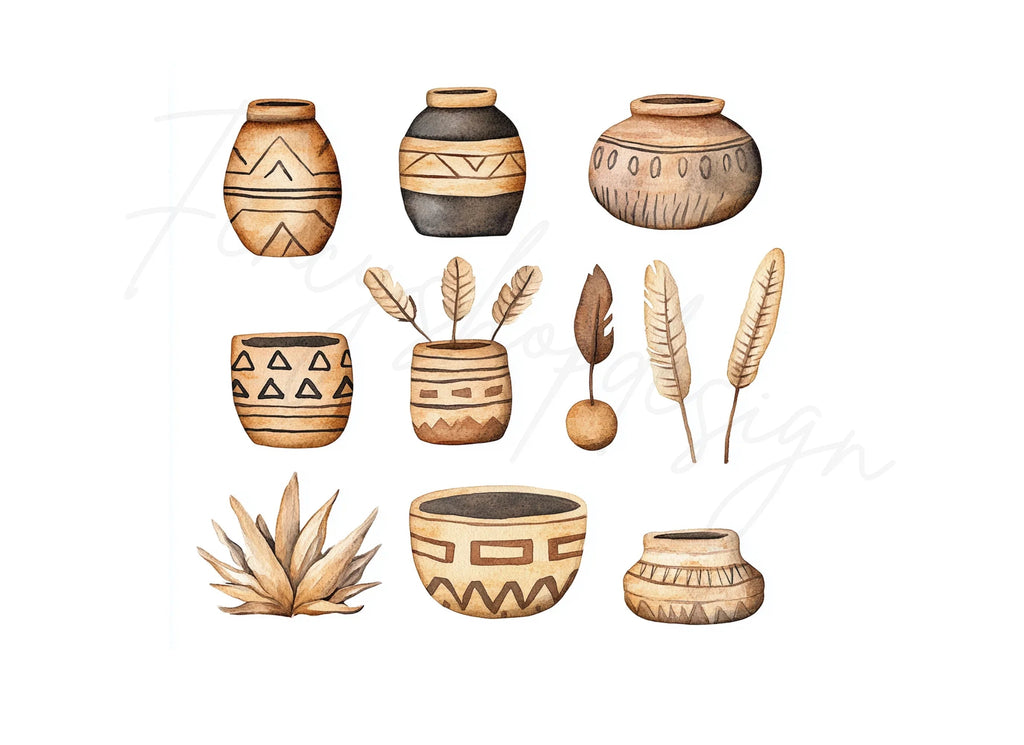 Boho Tribal Clipart Bundle