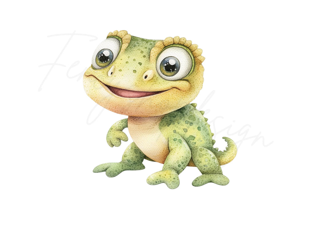 Charming Baby Chameleon Clipart Bundle