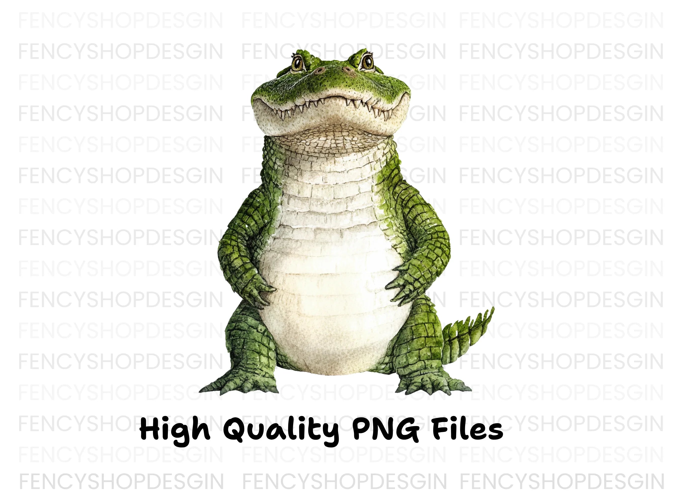 Smiling Alligator Character Clipart Bundle