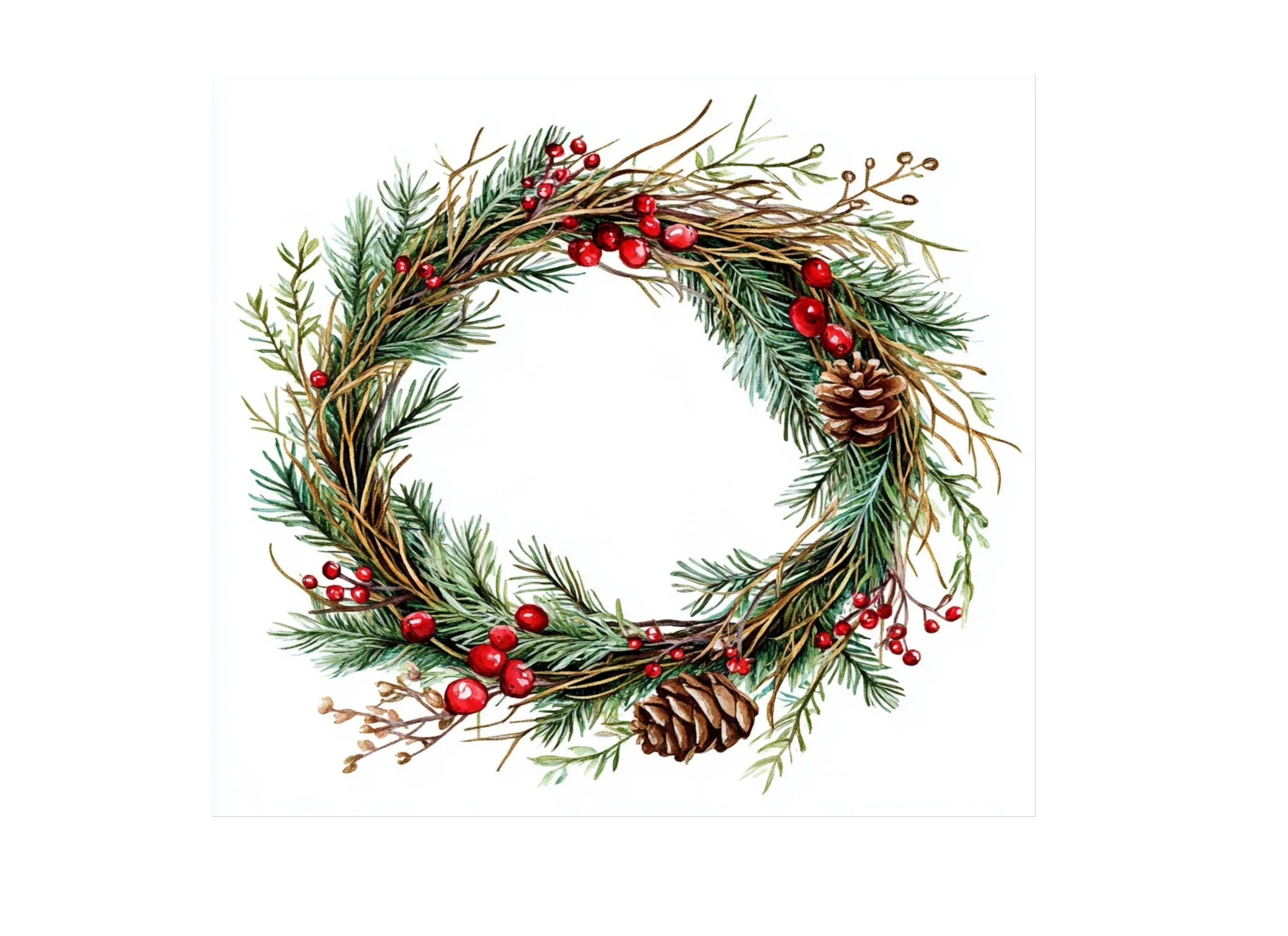Christmas Wreaths Clipart Bundle