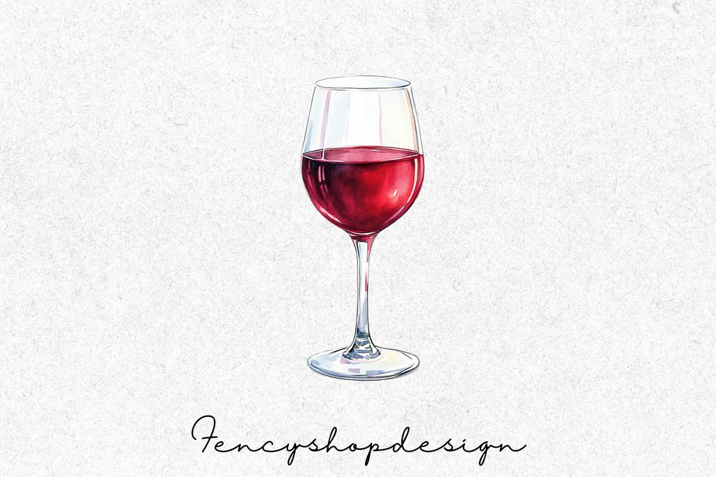 Wine Glasses Clipart Bundle